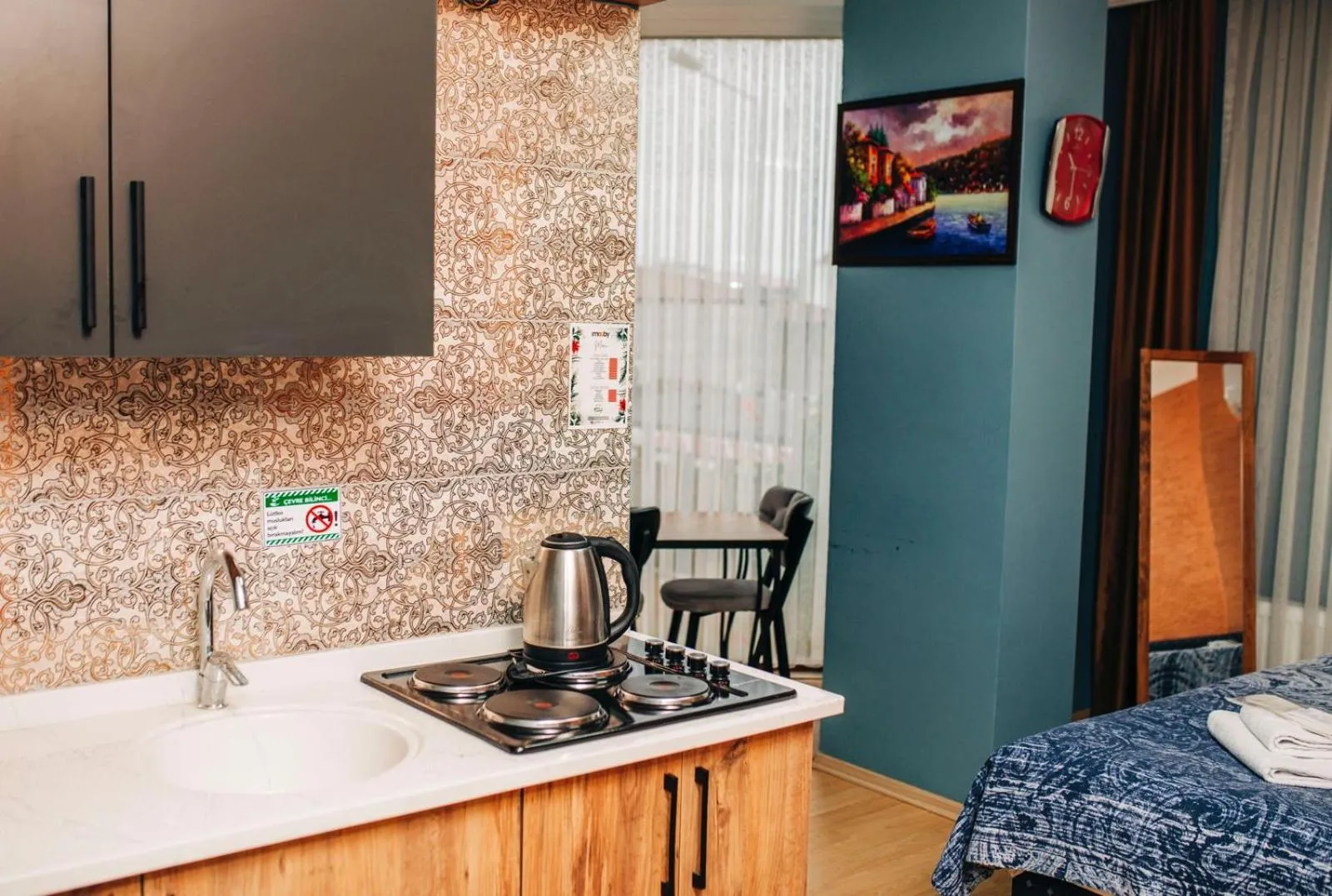 Kitchen or kitchenette in Ekinoks Hotel