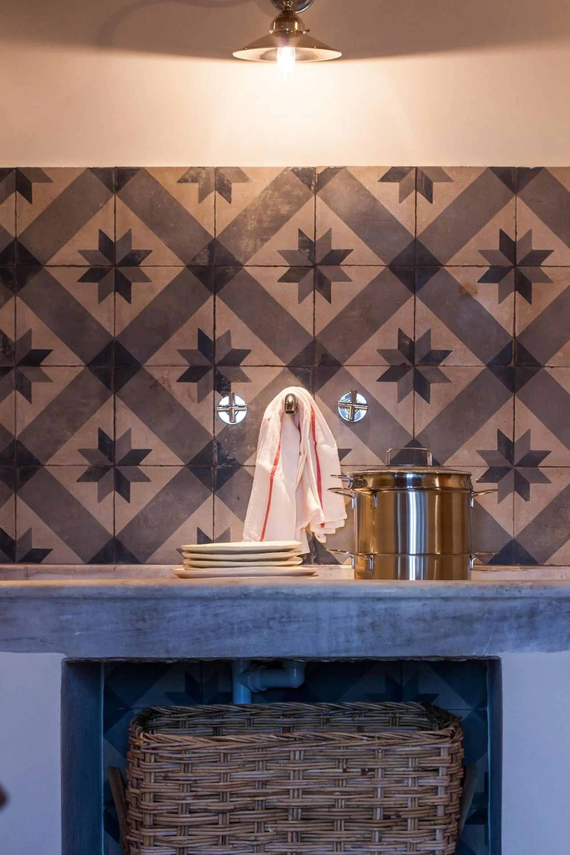 Communal kitchen in Villa La Salina