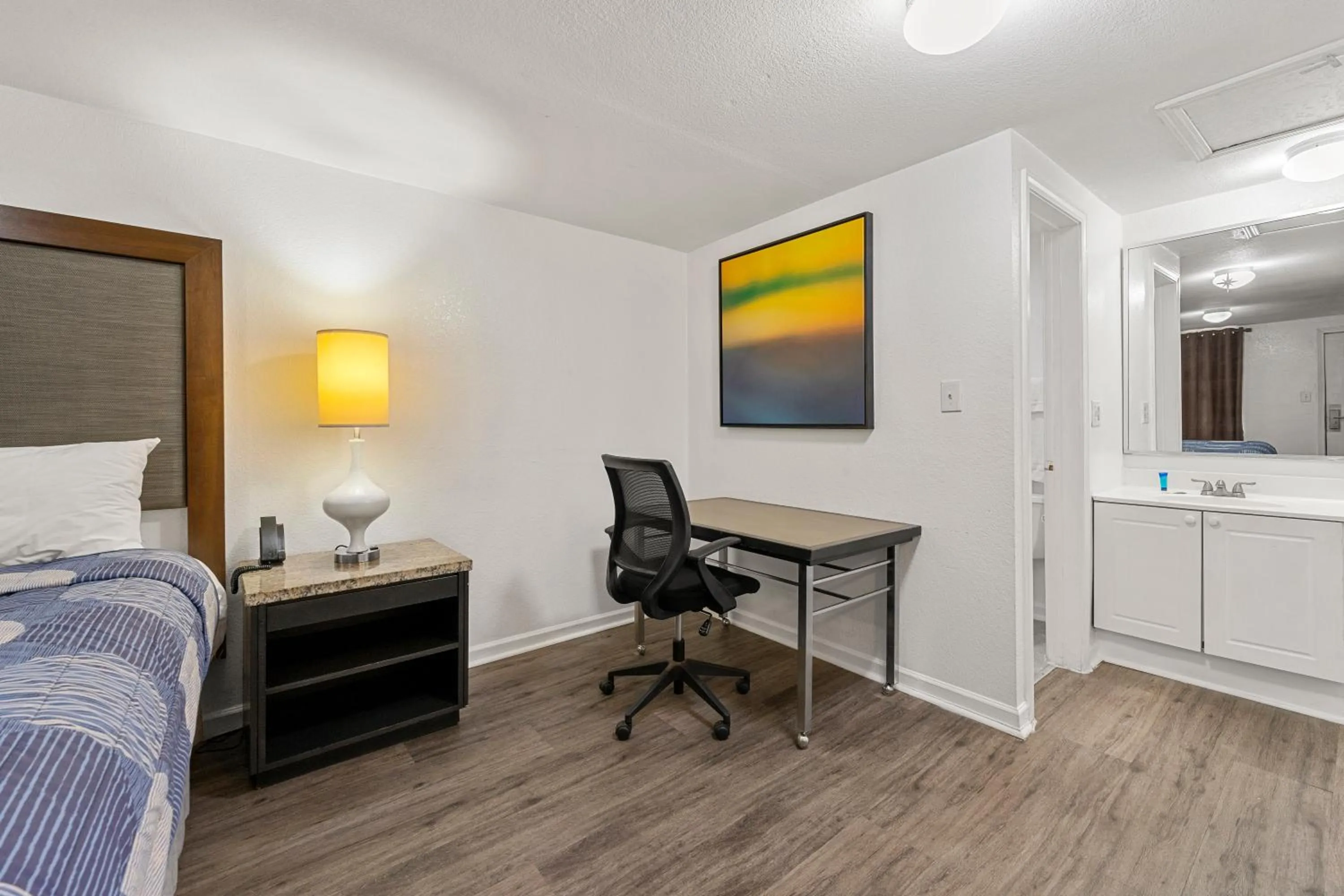 Bed in Extended Stay Studios