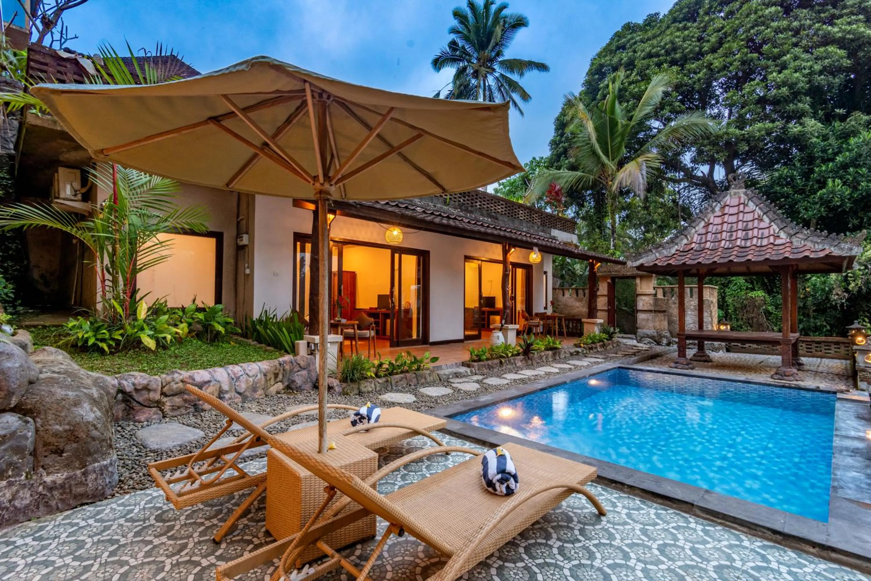 Two Bedroom Pool Villa Valley View with Gazebo in Bela's Vana Villa Ubud by Dhananjaya Hospitality