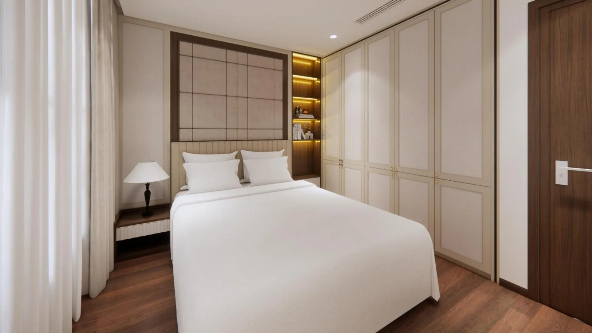 Bed in Aravelle Suites