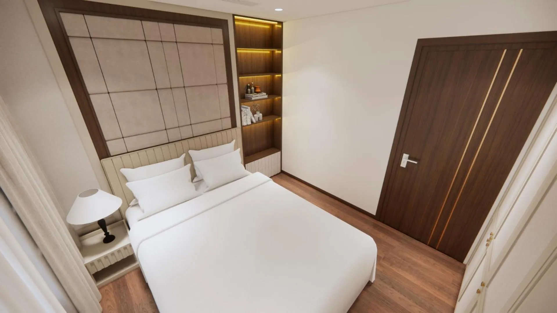 Bed in Aravelle Suites