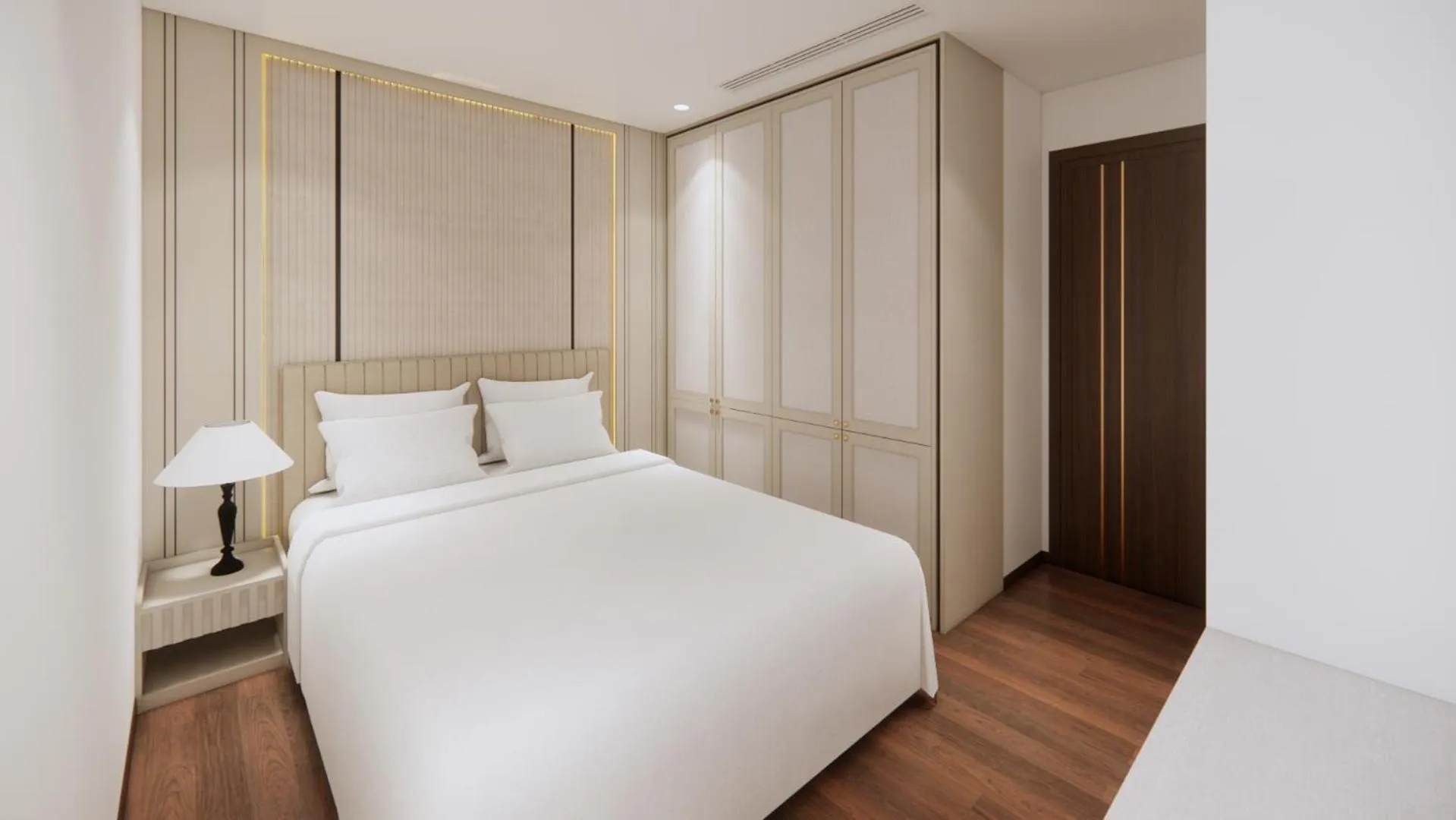 Bed in Aravelle Suites