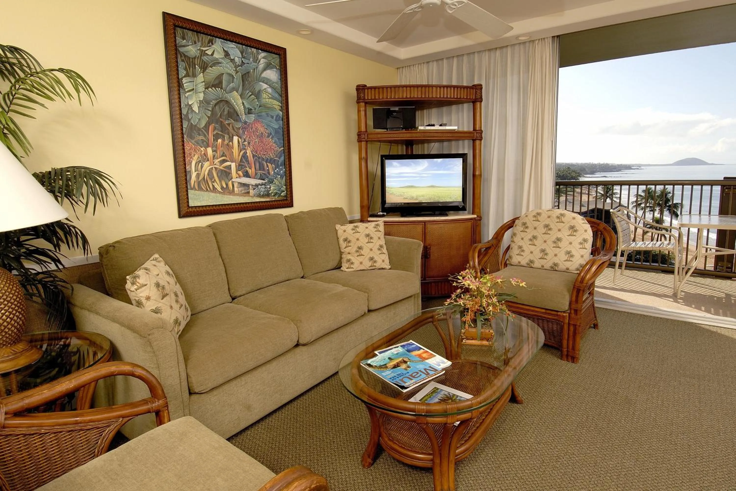 Living room in Mana Kai Maui - Official Onsite Rental Company