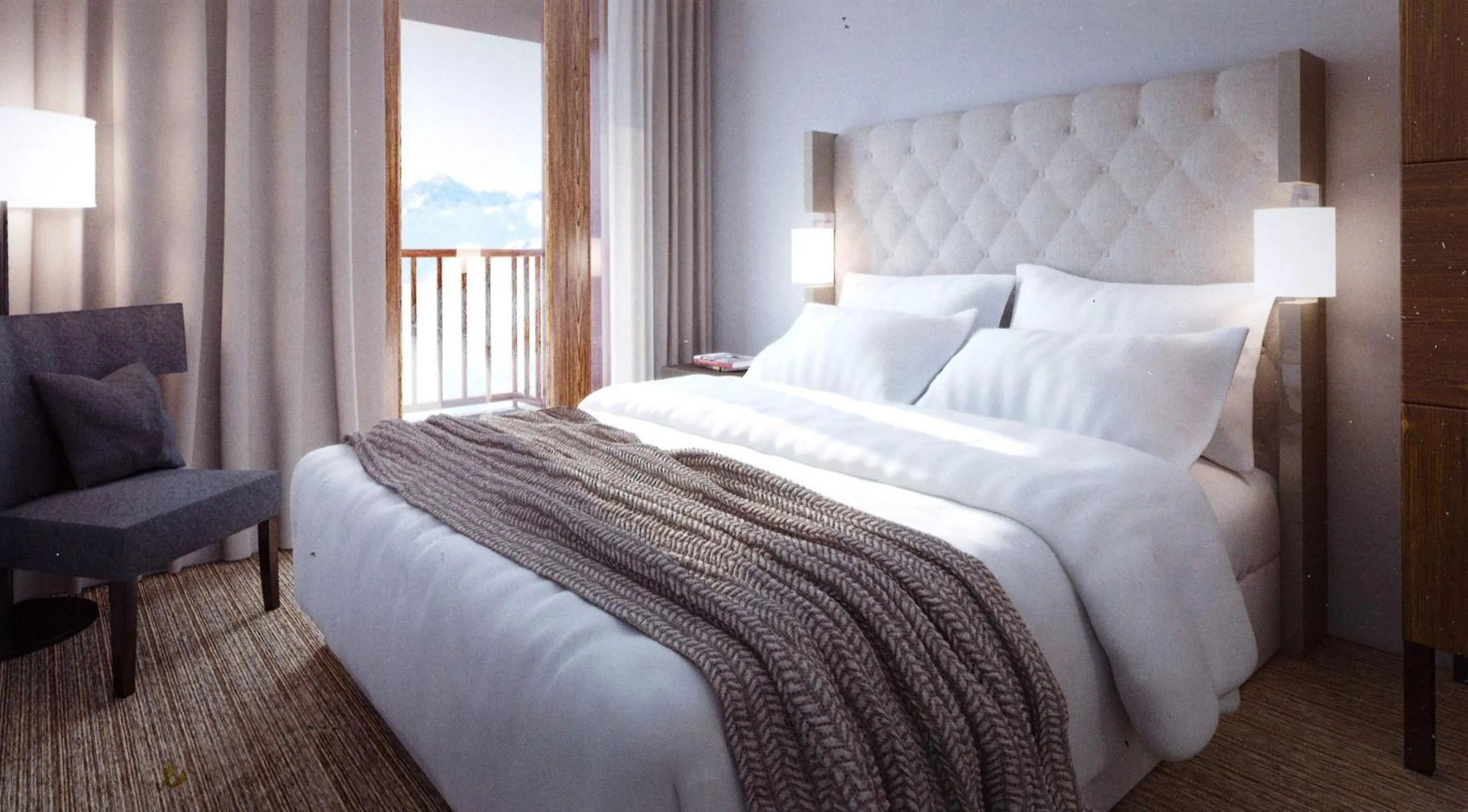 Bedroom, Bed in Hôtel Eden by Odalys