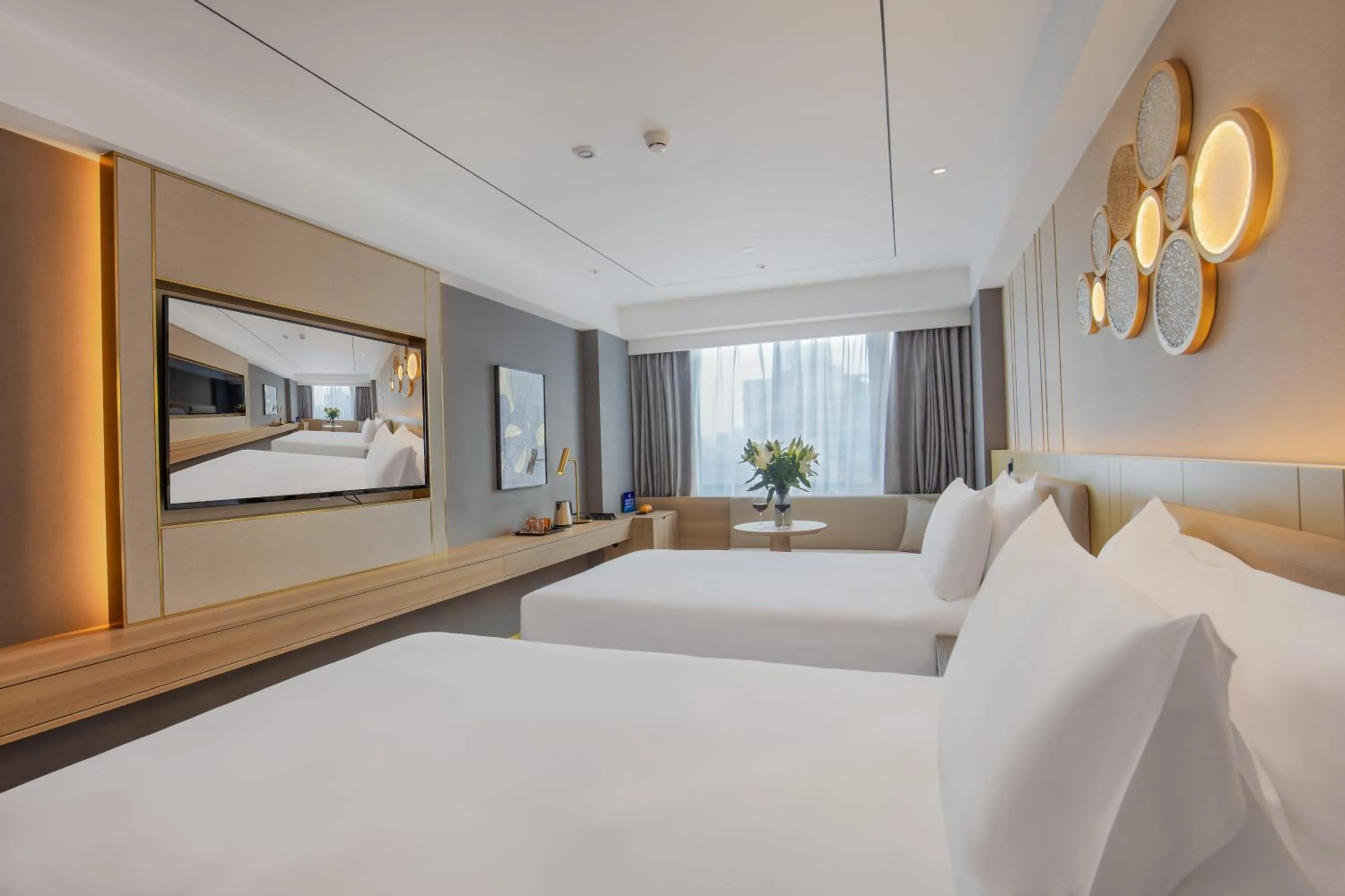 Bed in Orange Beijing Yansha Landmark Hotel