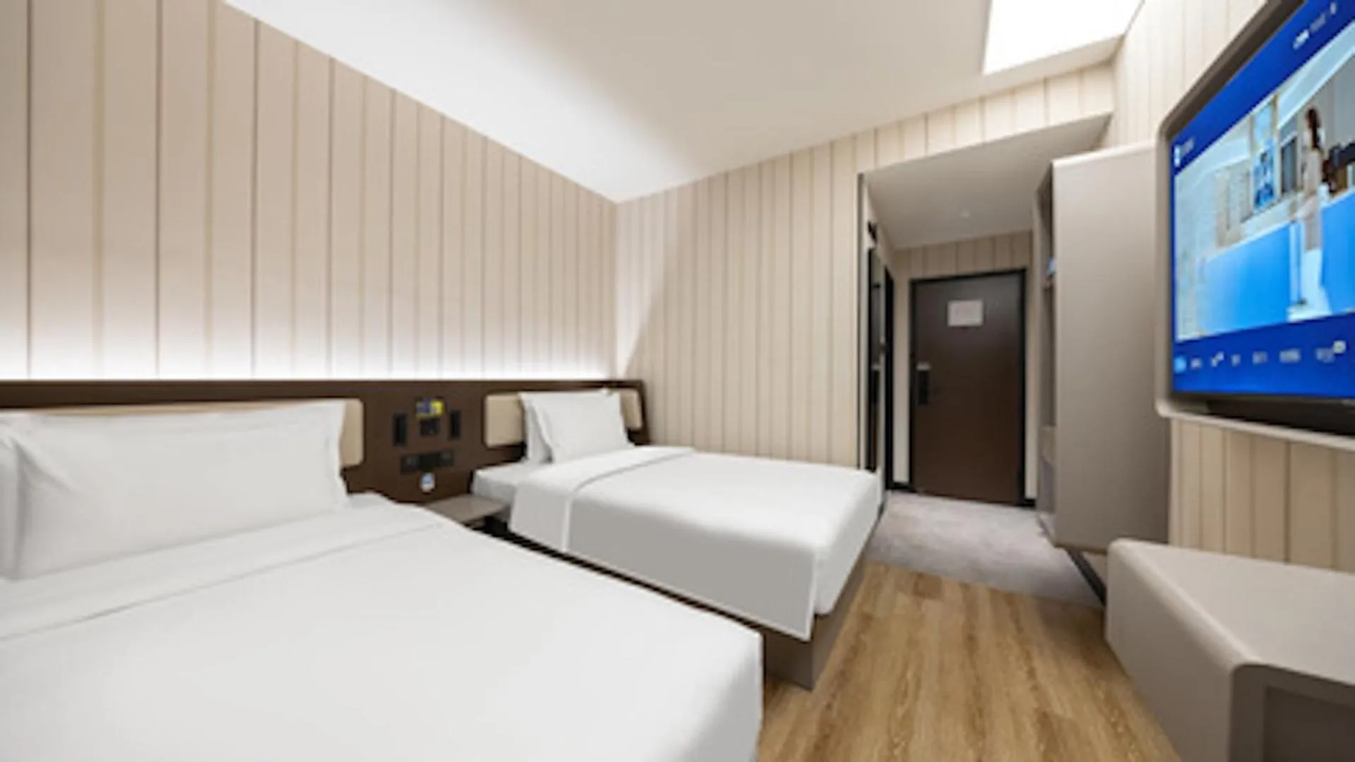 Bedroom, Bed in Hanting Hotel Beijing Wanfeng Road Qilizhuang Subway Station