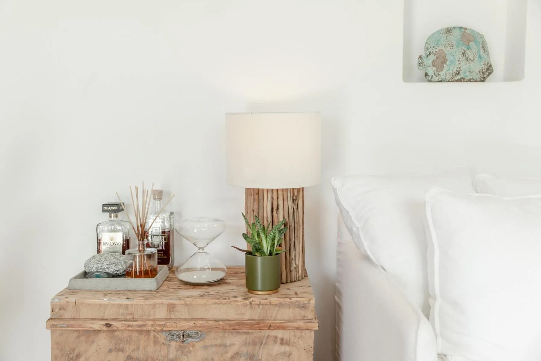 Bed in White Tinos Luxury Suites