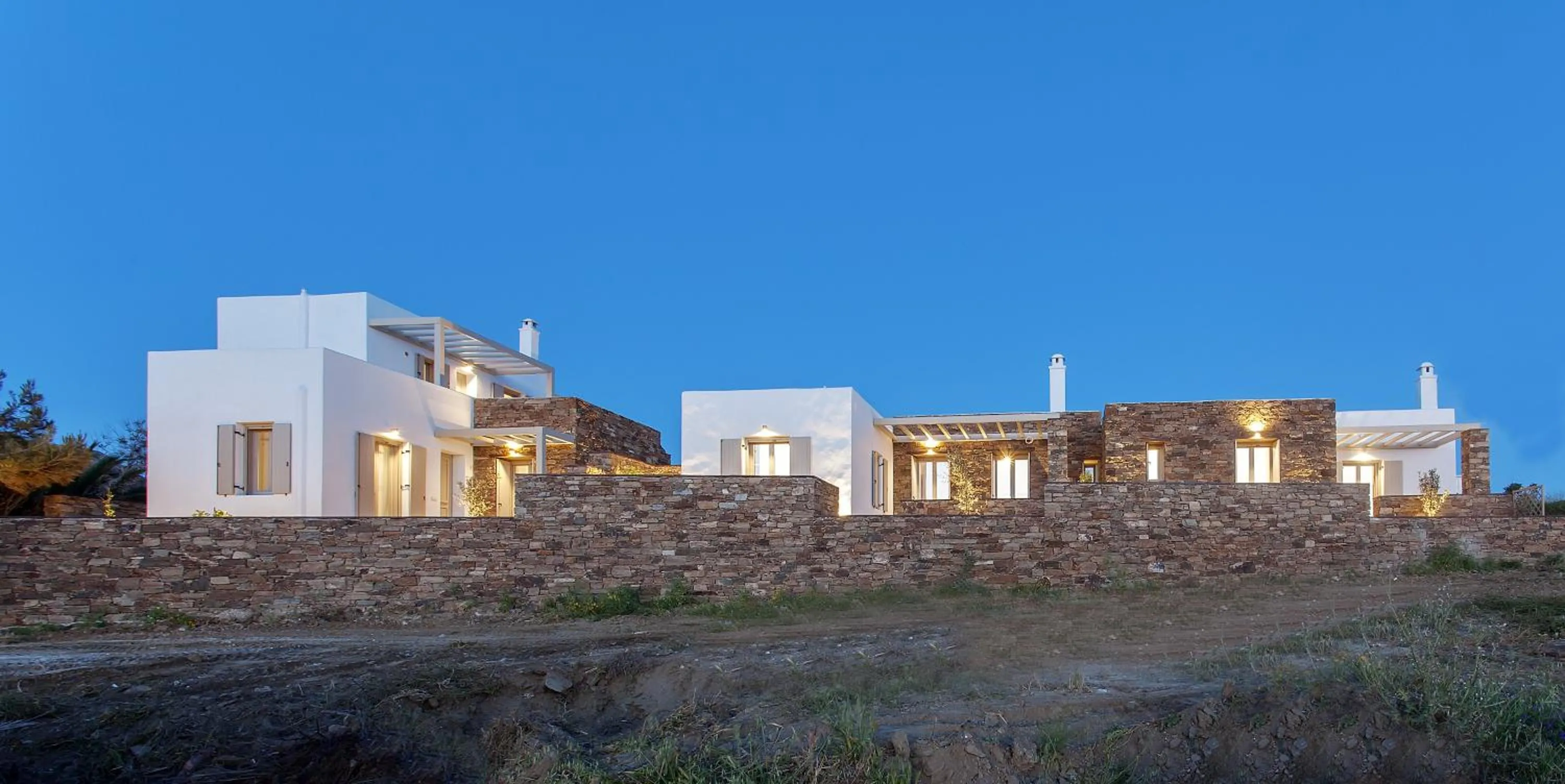 Bird's eye view in White Tinos Luxury Suites