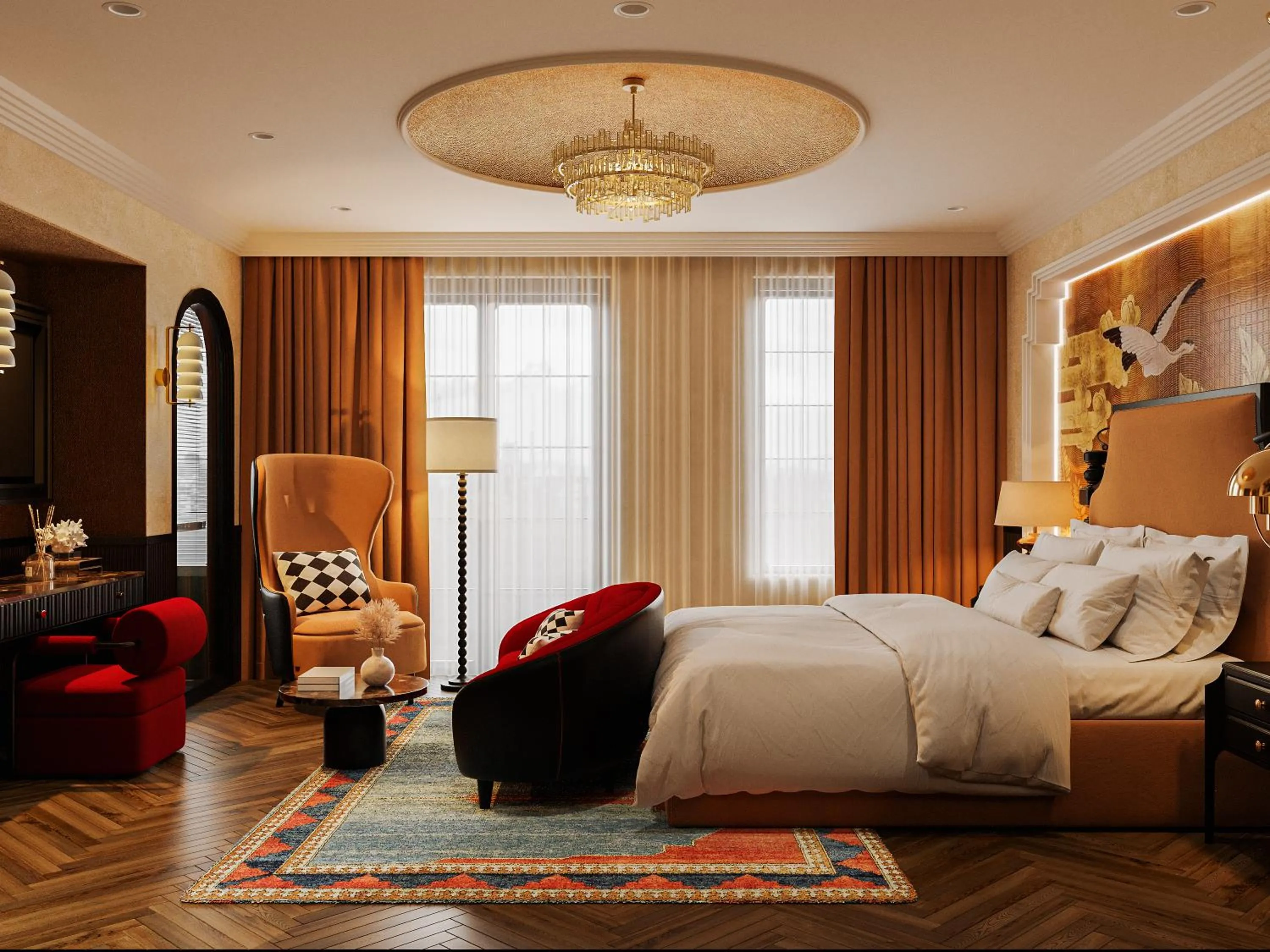 Living room, Bed in L'Heritage Premium Hanoi Central