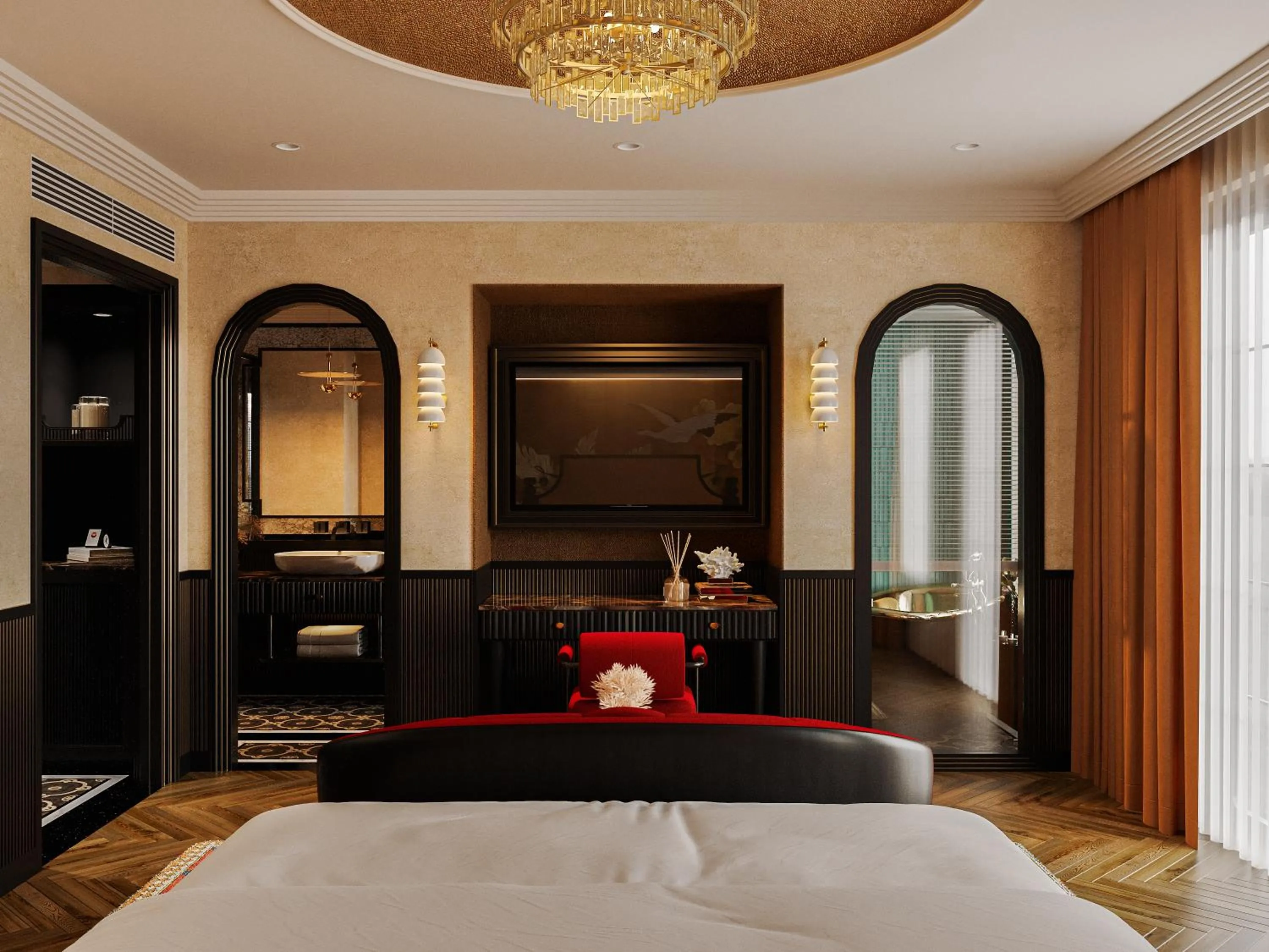 Living room, Bed in L'Heritage Premium Hanoi Central