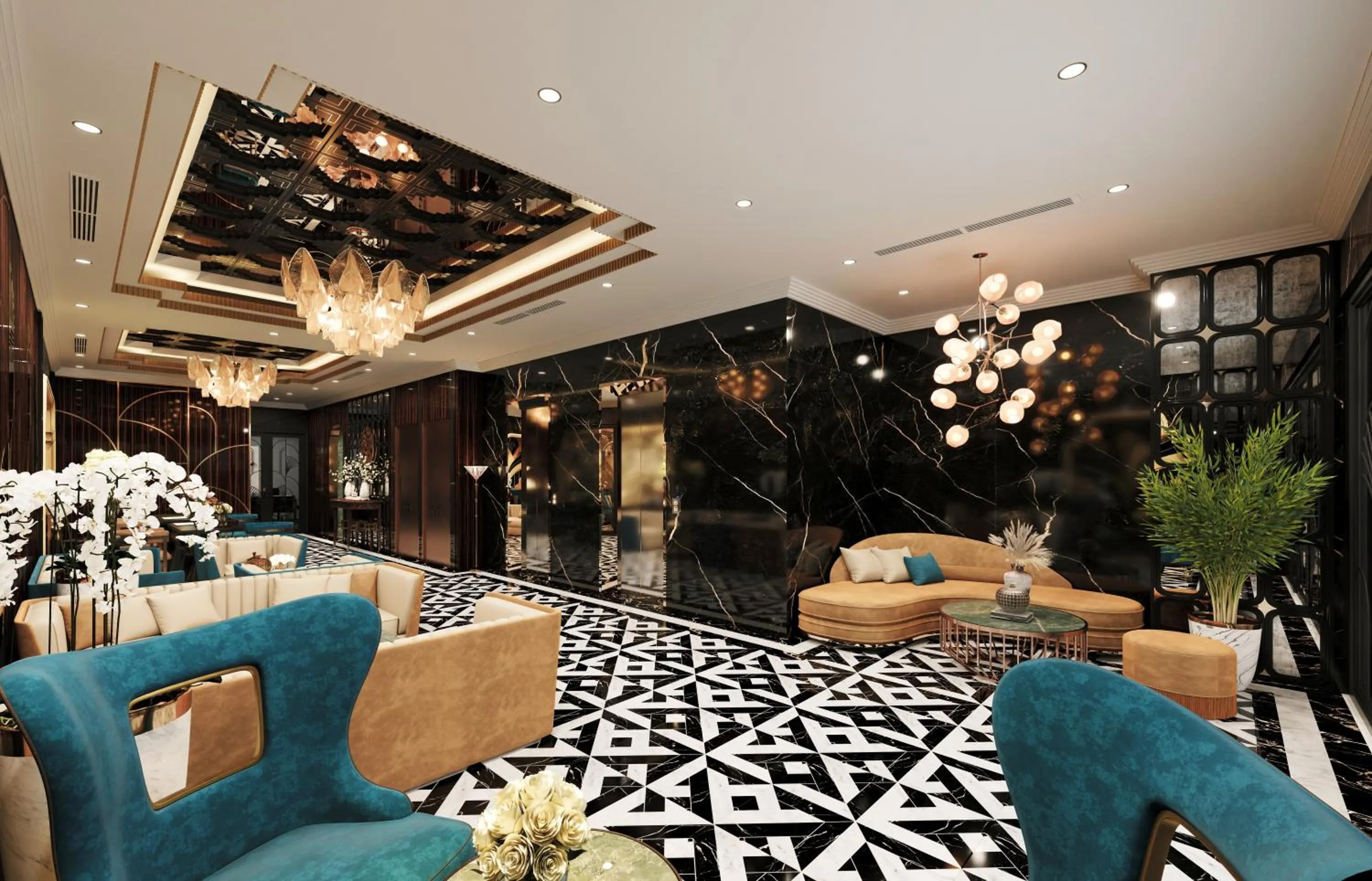 Communal lounge/ TV room in L'Heritage Premium Hanoi Central