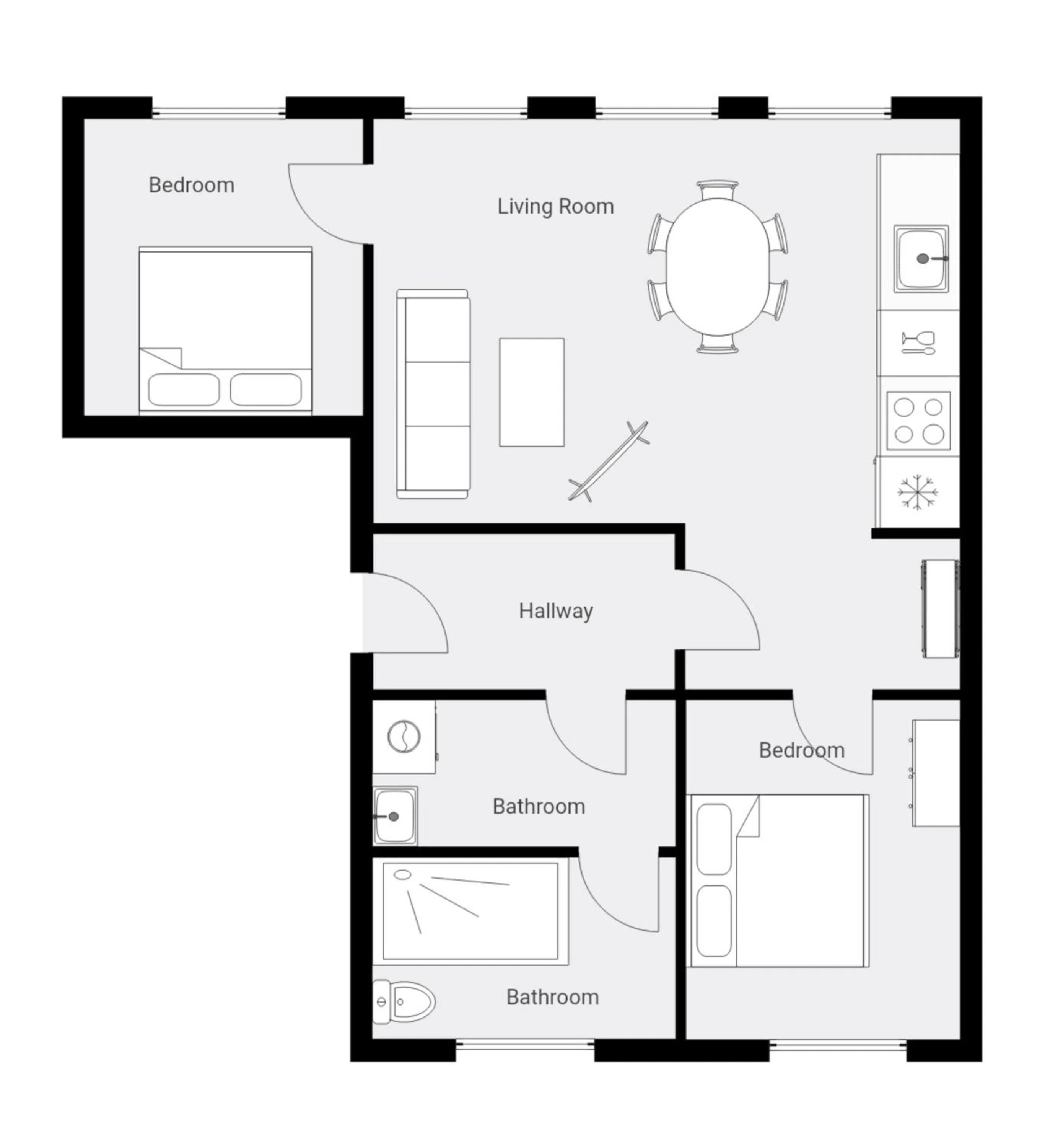 Two-Bedroom Apartment in No186 apartments