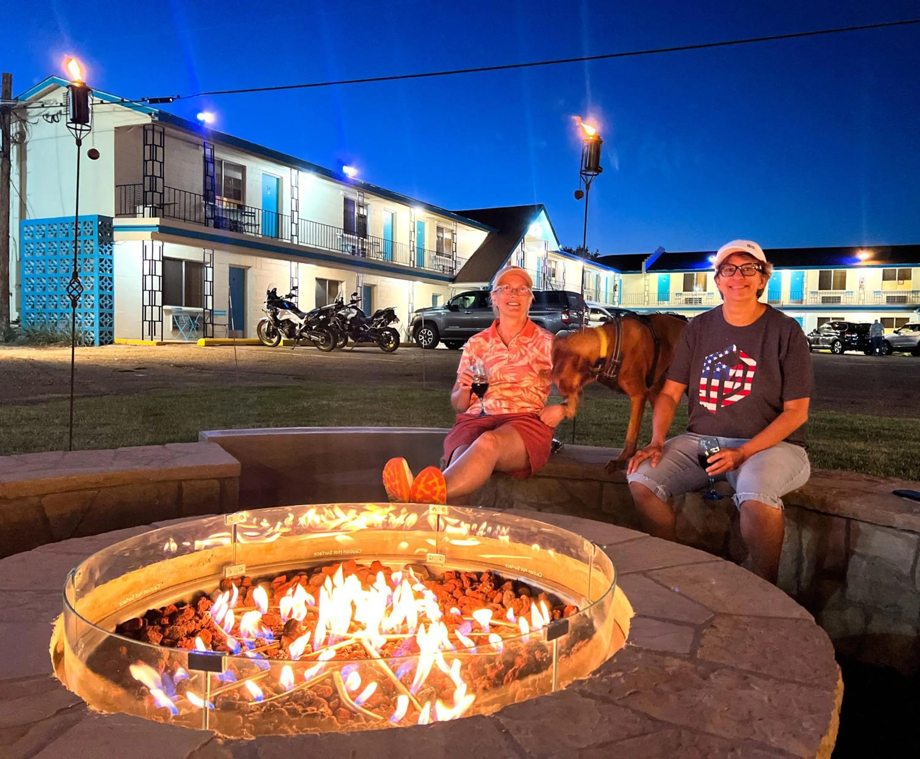 fireplace in Roadrunner Lodge Motel