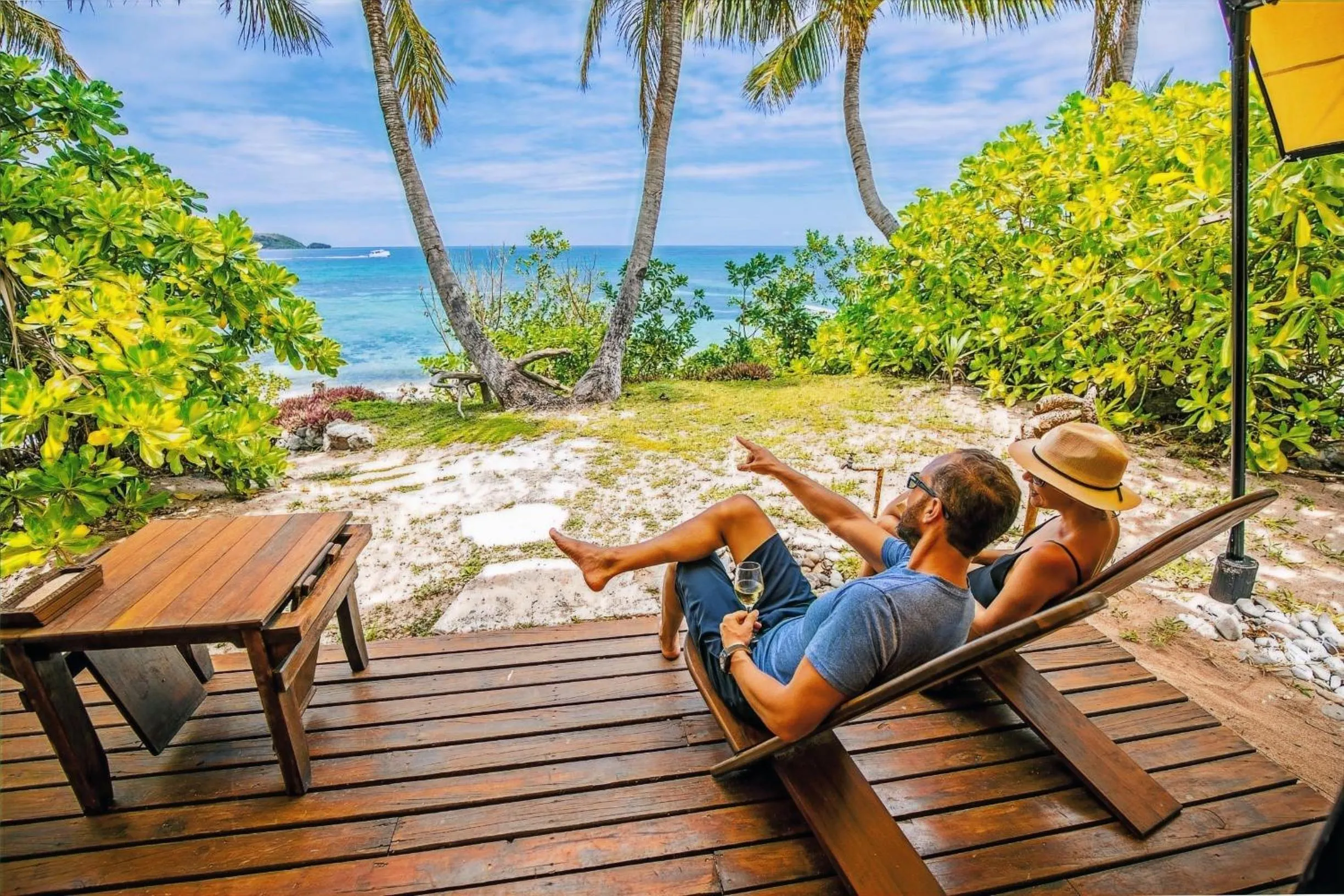 Patio in Barefoot Kuata Island Resort
