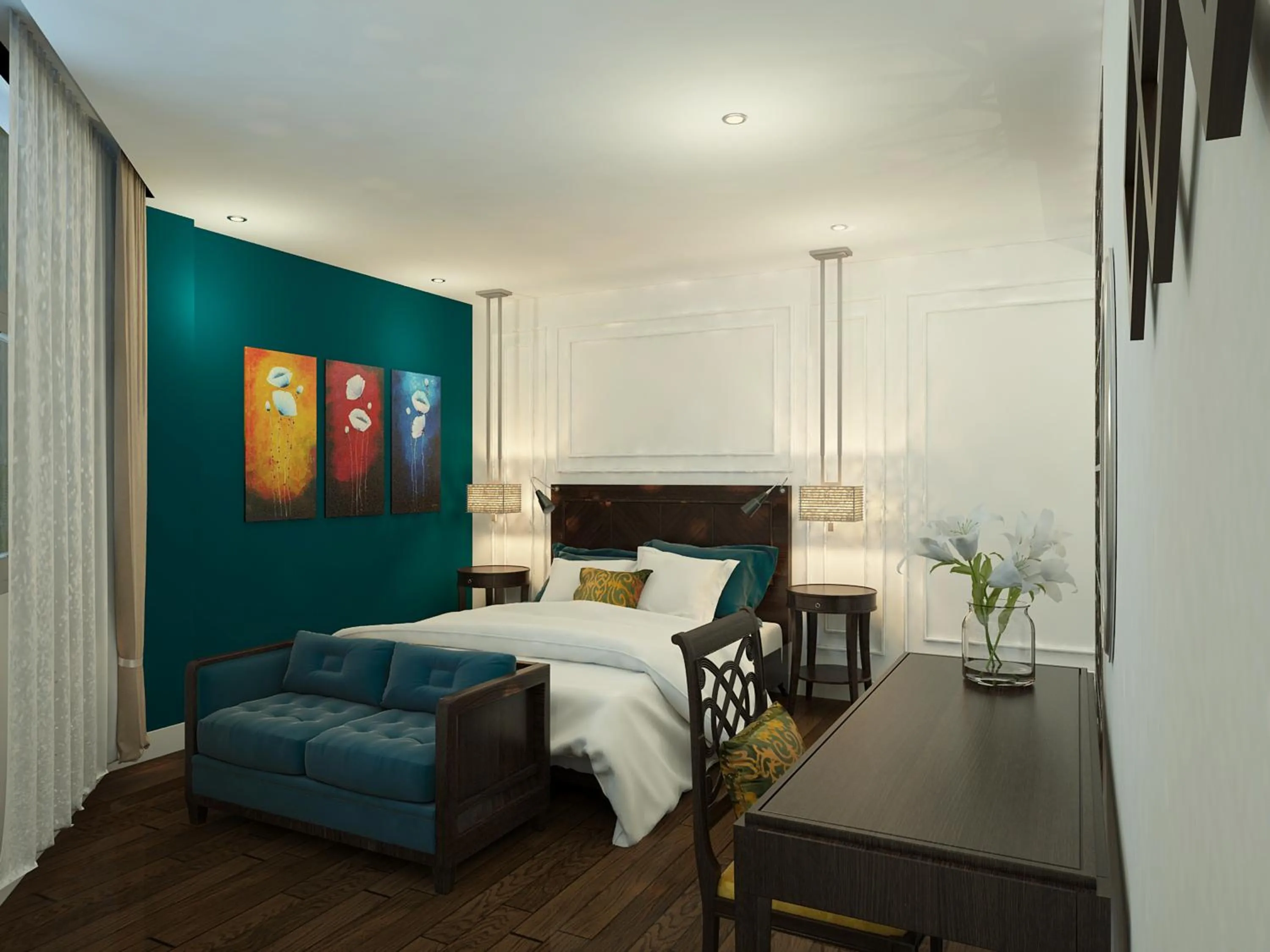 Photo of the whole room, Bed in Hanoi Chic Boutique Hotel