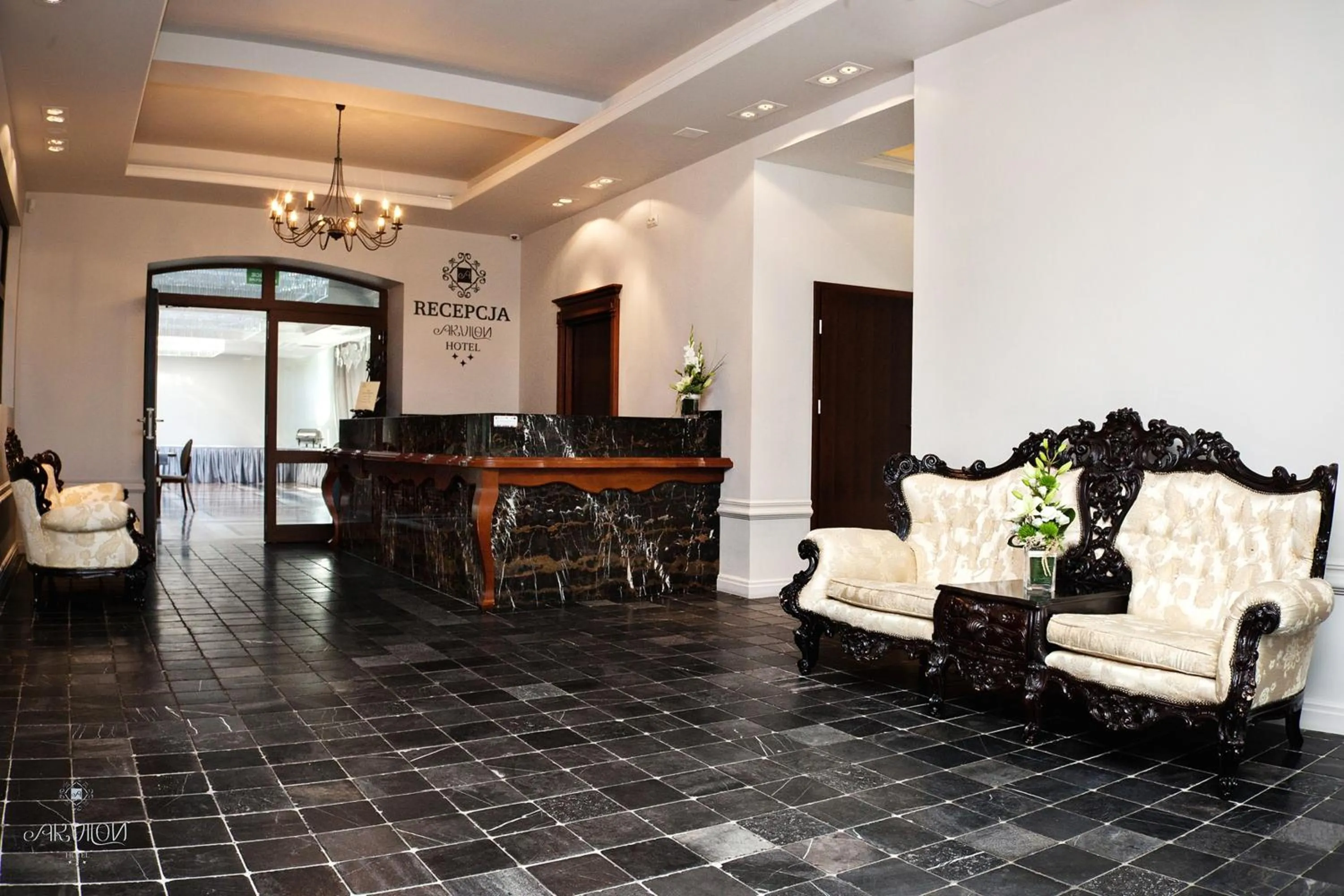 Lobby or reception in Hotel Akvilon