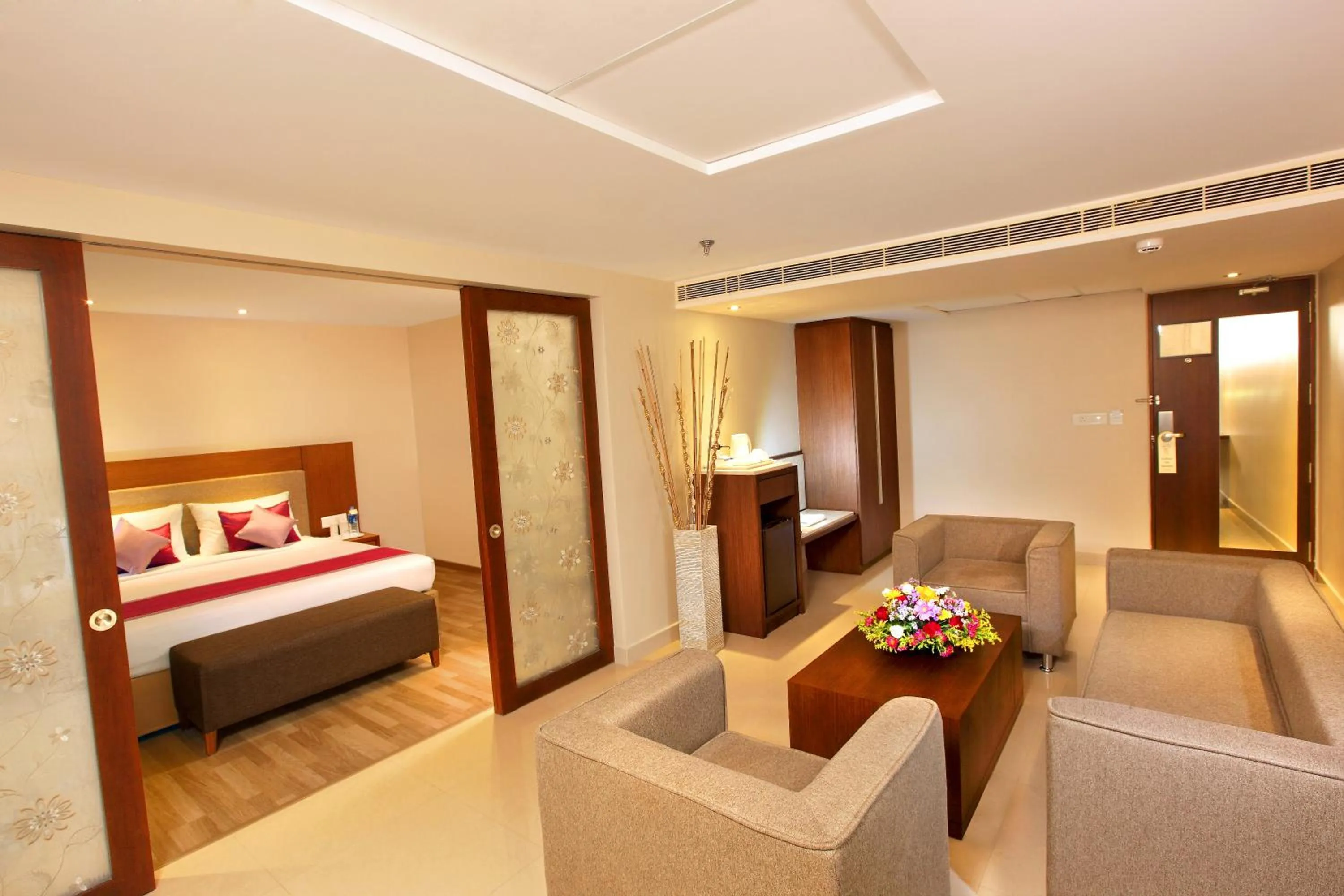 Living room, Bed in Park Residency Adoor