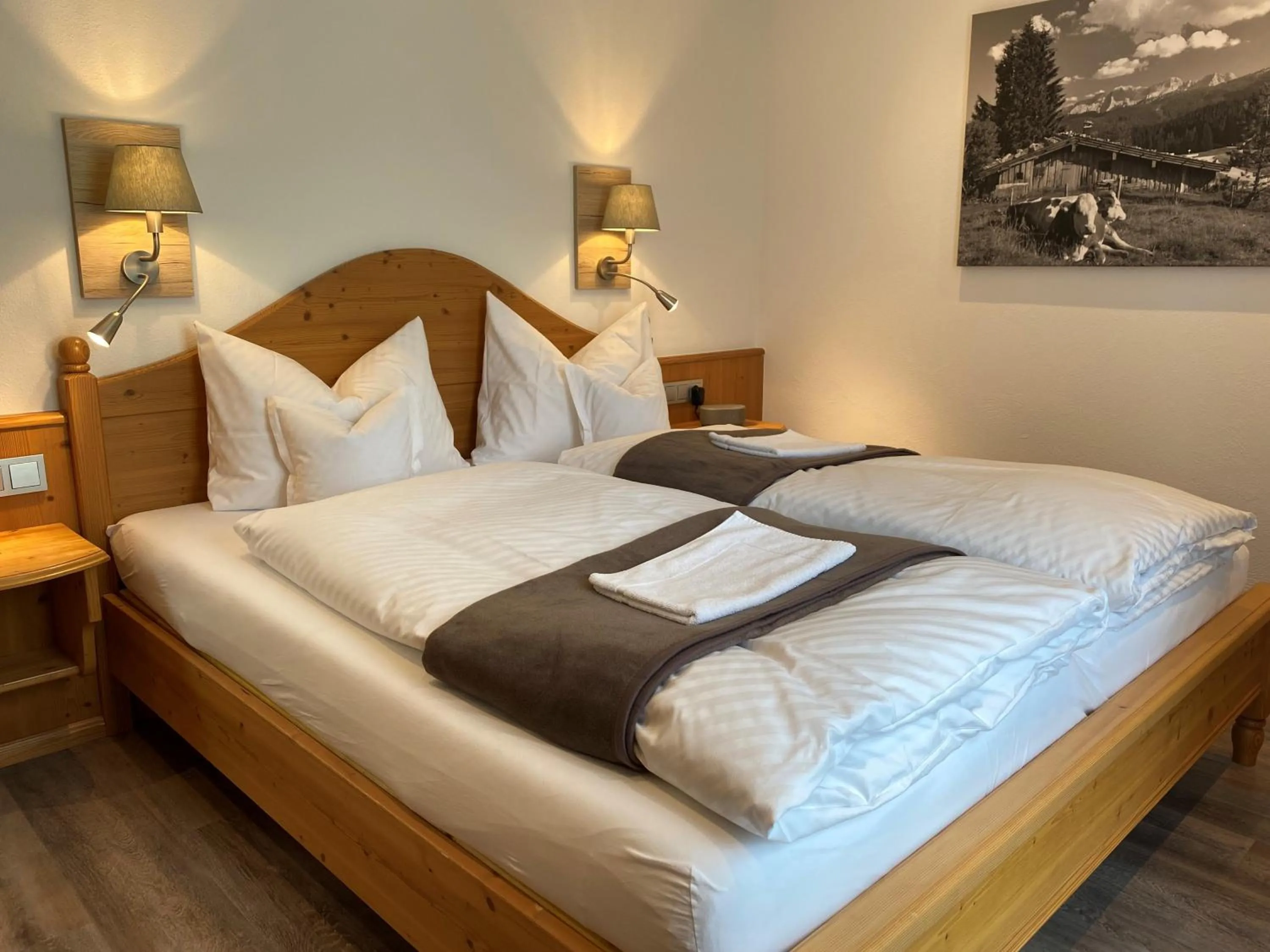 Bed in Ferienwohnungen Beim Hausbacher