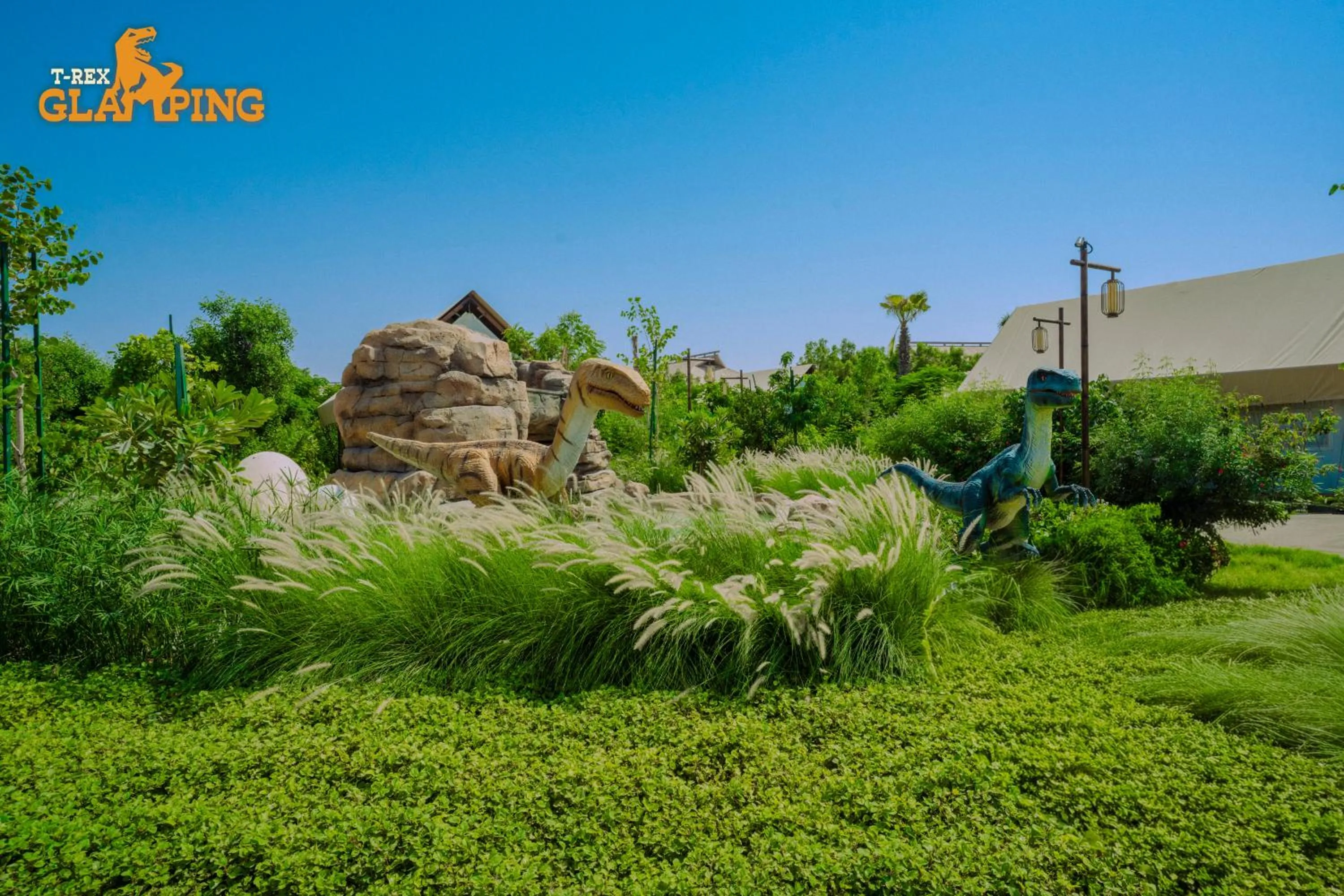 Garden in T-Rex Glamping, Including Free Access to Dubai Parks and Resorts