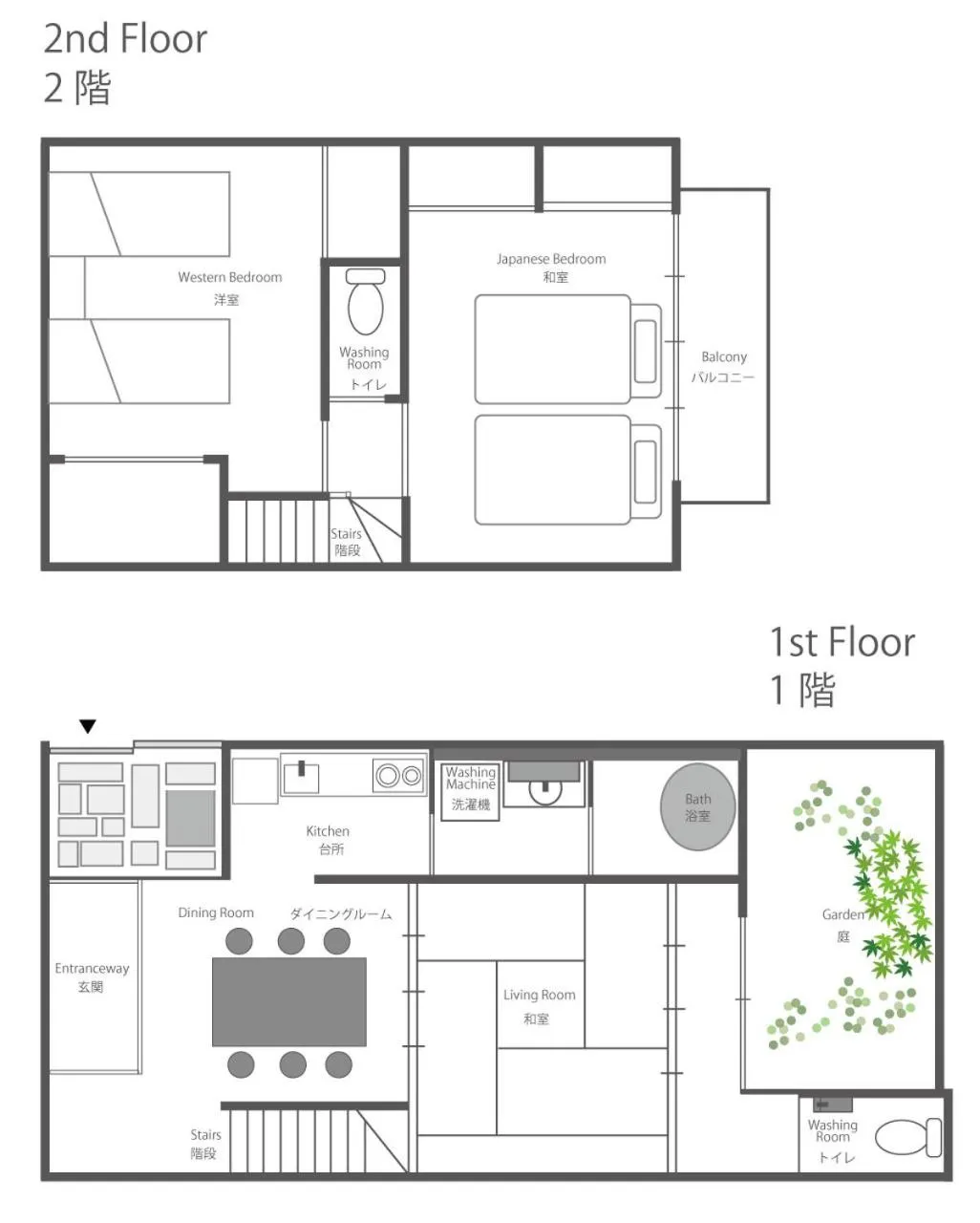 Floor plan in Tsukikusa an Machiya House