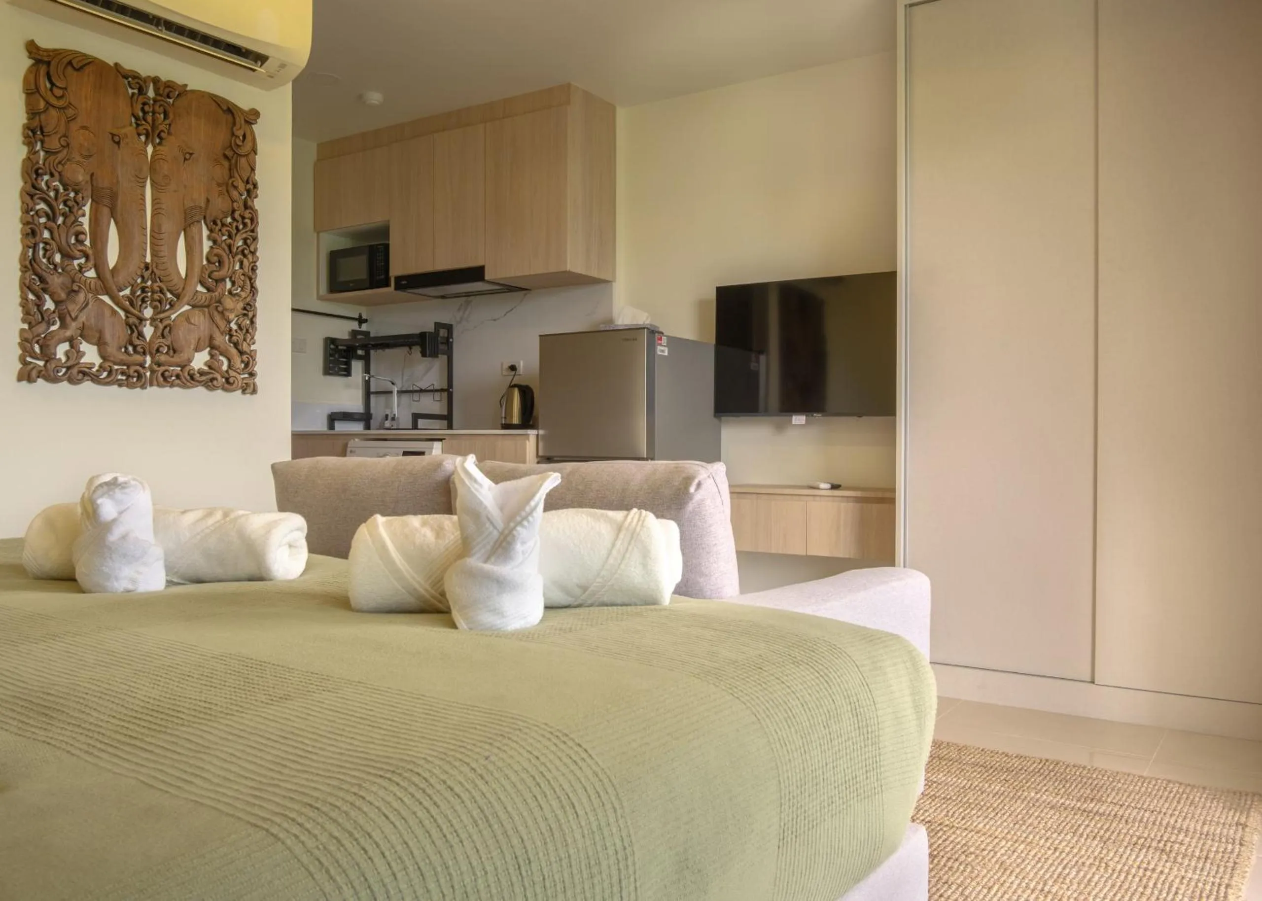 Bed in The Terraza Condotel