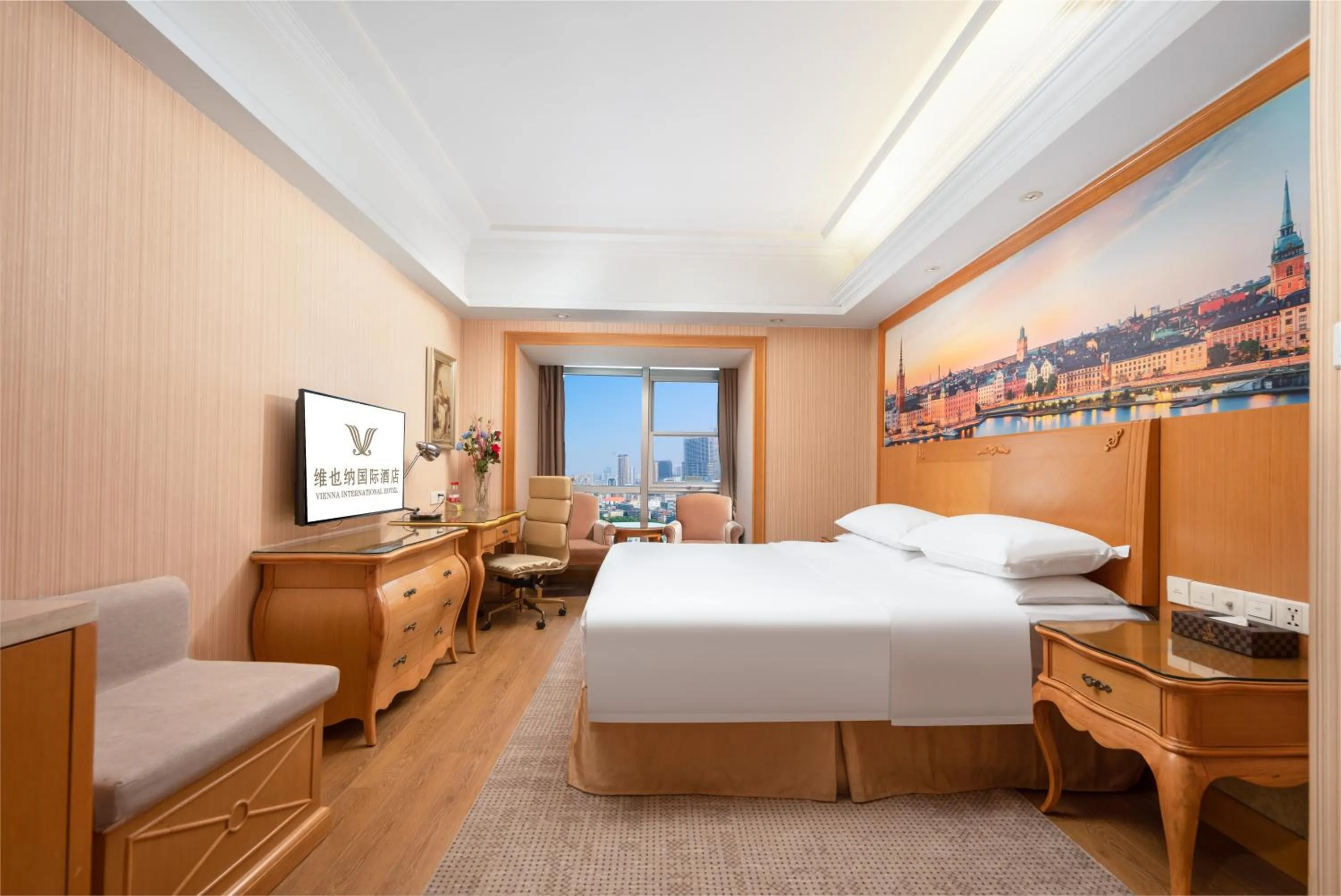 Bed in Vienna International Hotel Wuhan Jiefang Avenue