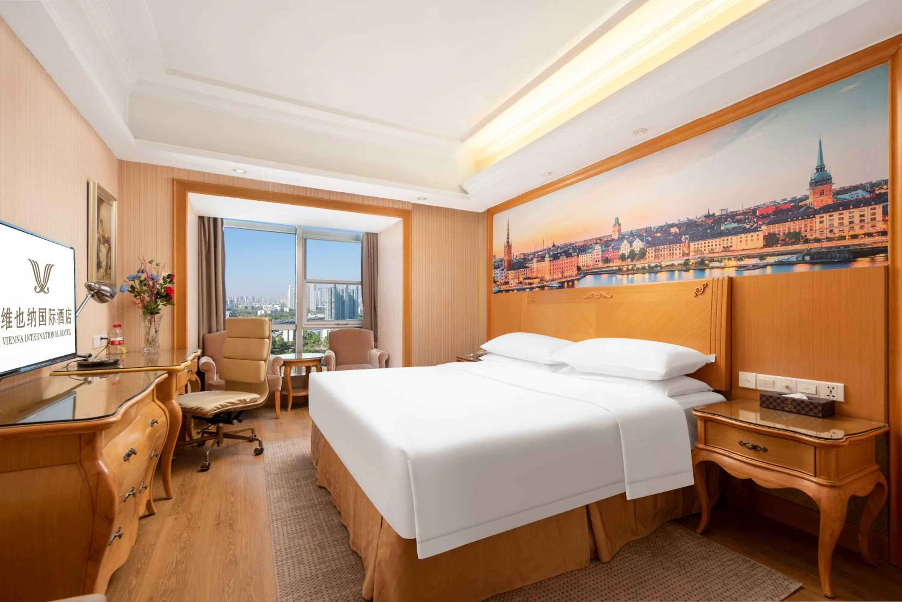 Bed in Vienna International Hotel Wuhan Jiefang Avenue