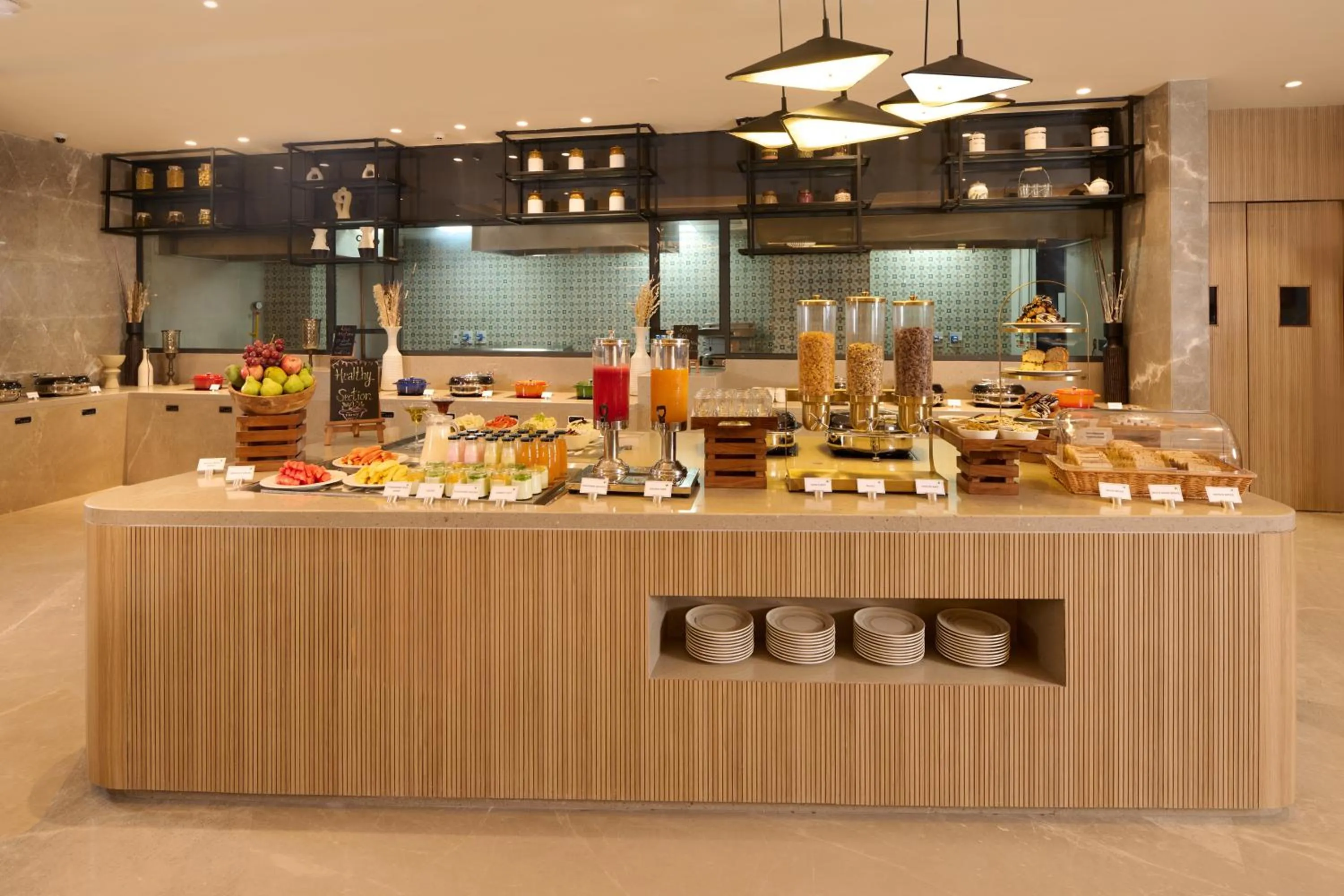 Buffet breakfast in Riviera Sarovar Portico Pathankot