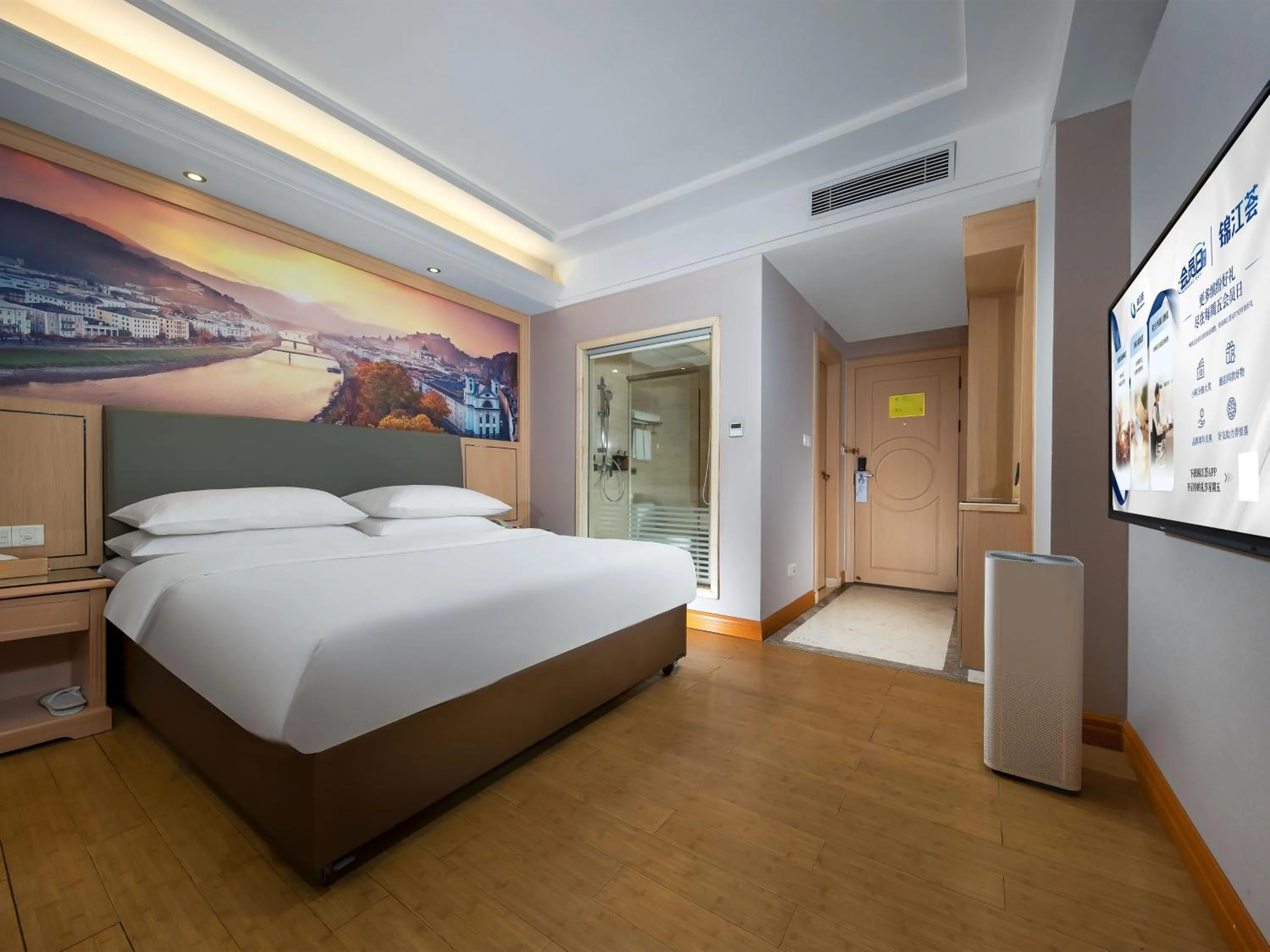 Bed in Vienna Hotel Shenzhen Henggang Cuihu Shangzhuang