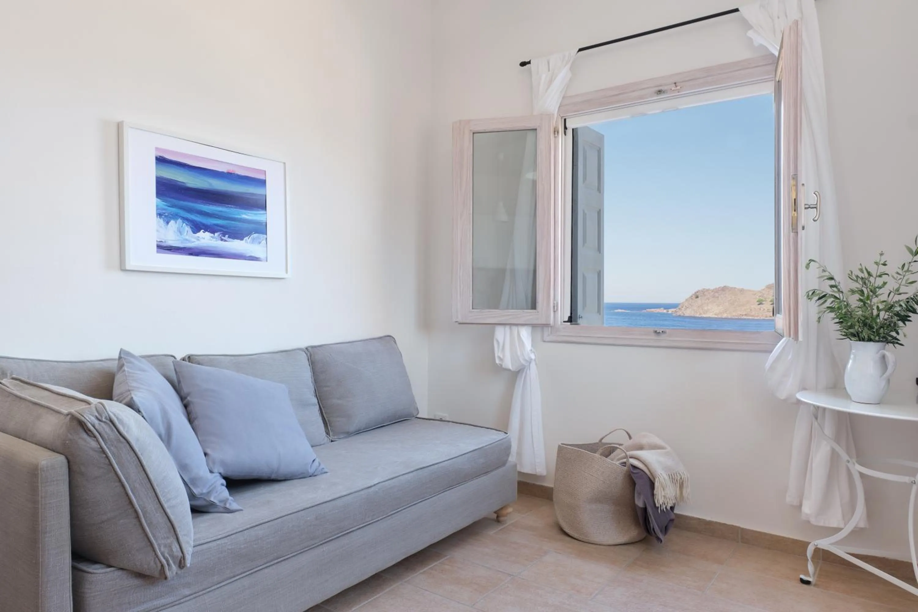 Living room in Little Bird Lesvos