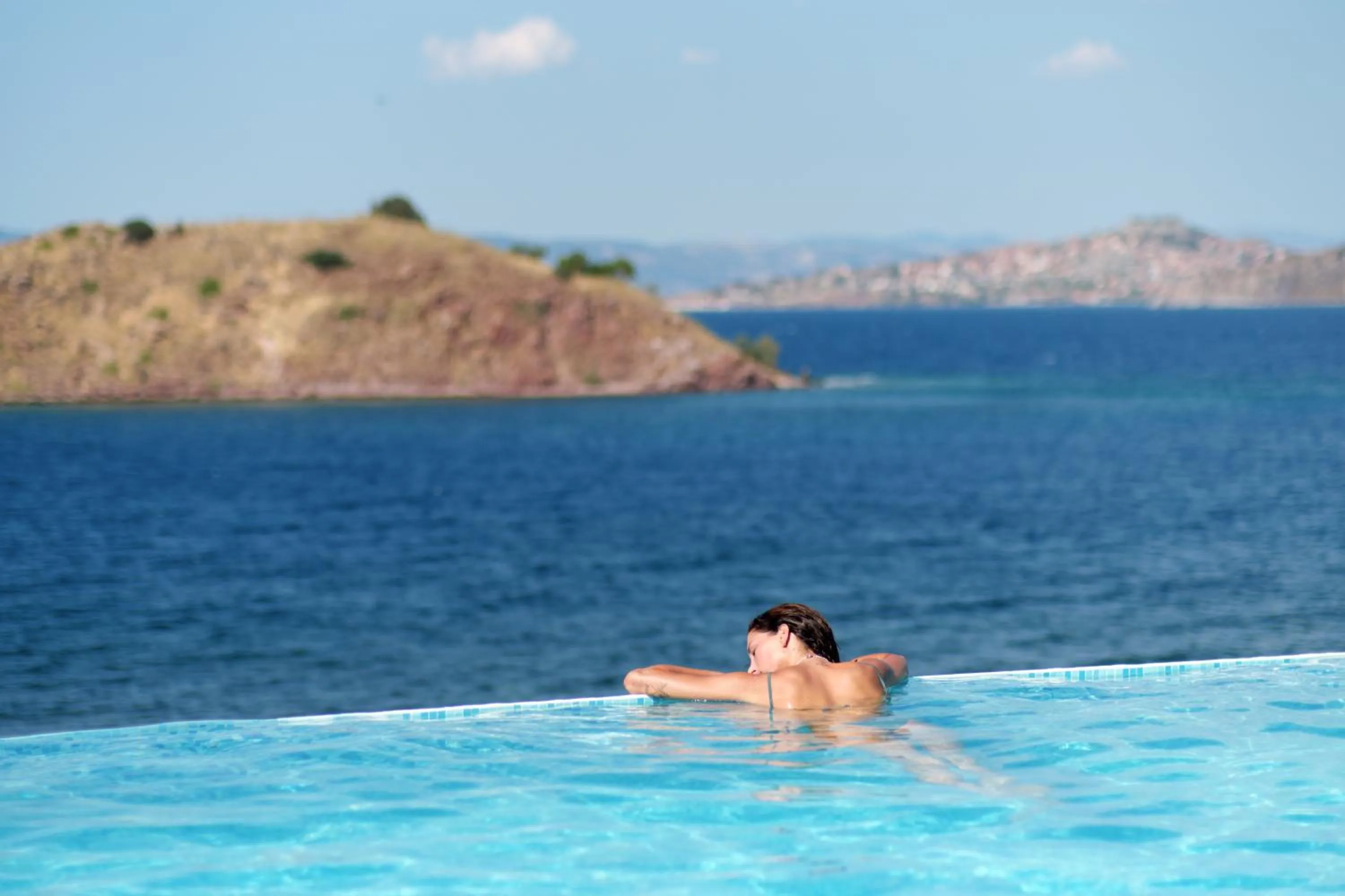 Pool view in Little Bird Lesvos