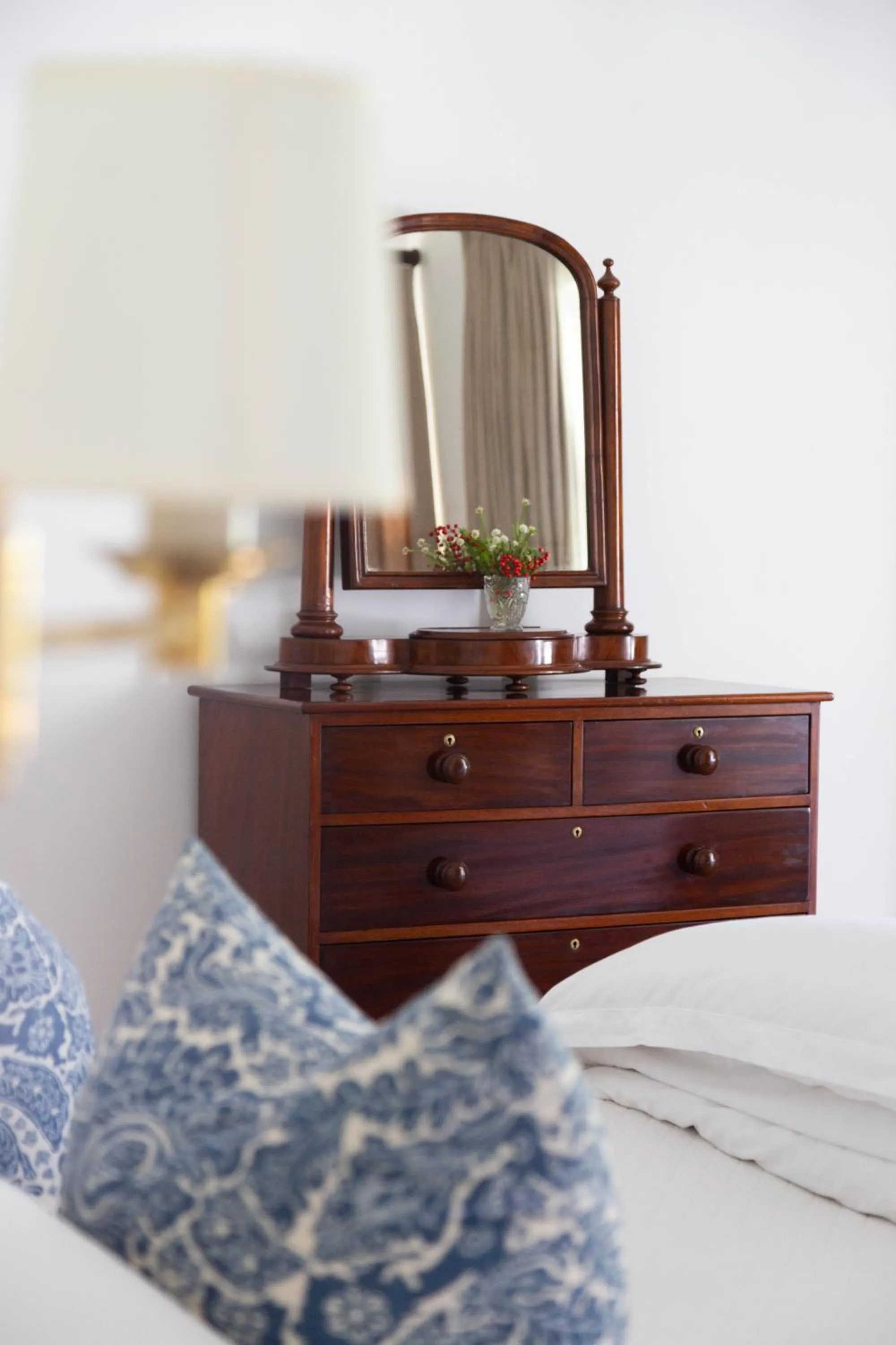 Bed in Lily Pond House at Le Lude