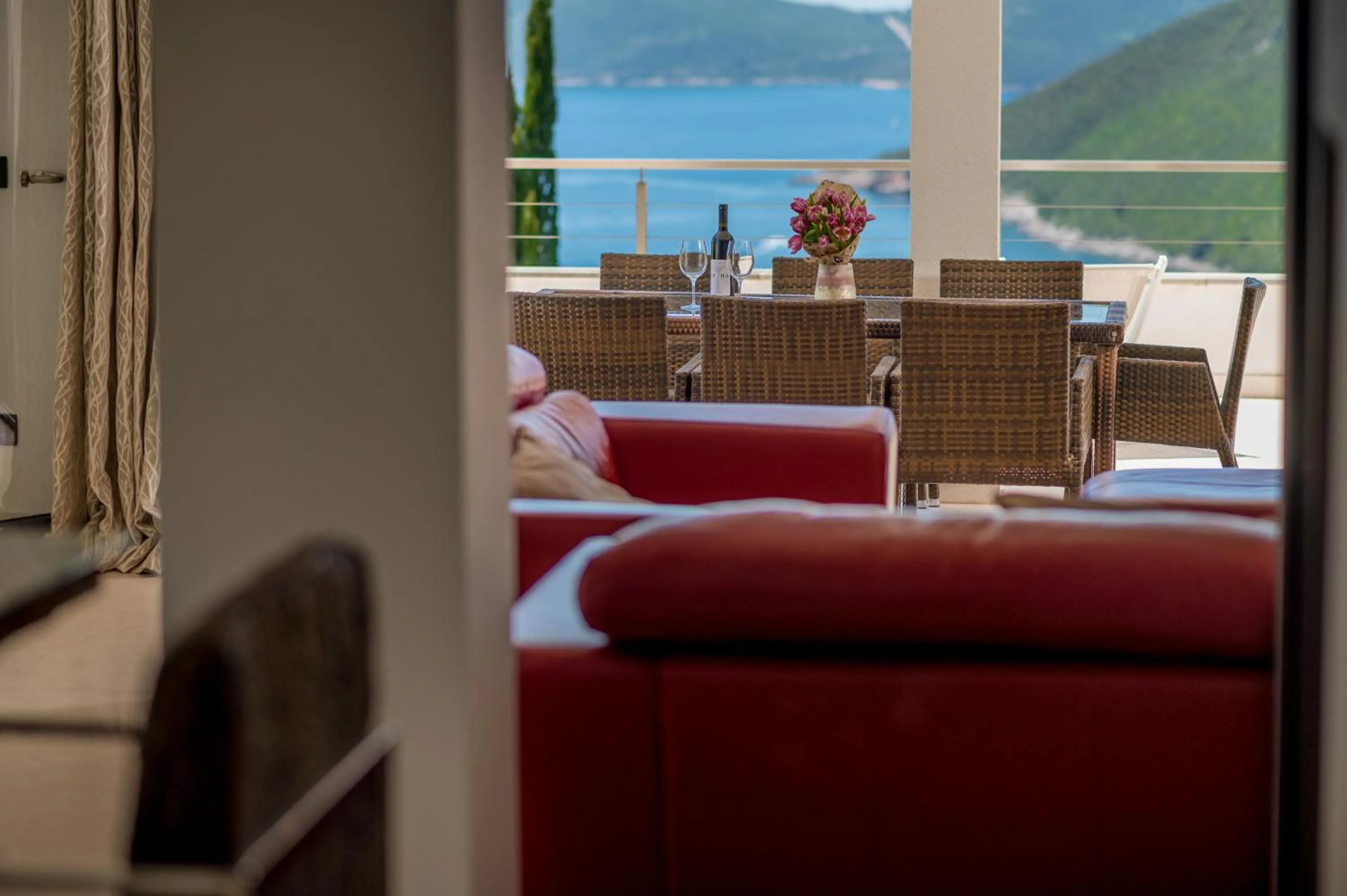 Balcony/Terrace in Villa Luštica, Spacious 4-Bedroom Villa with Private Pool