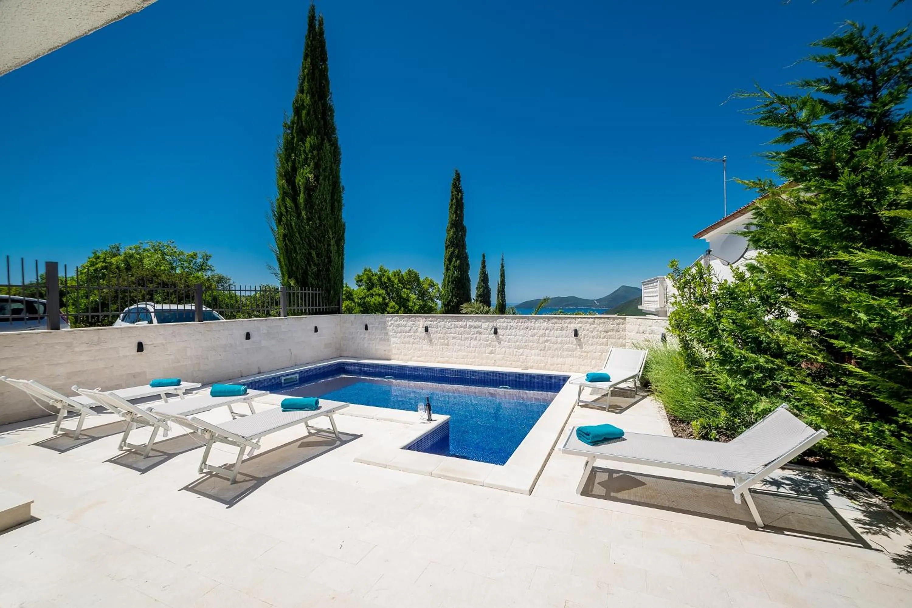 Pool view in Villa Luštica, Spacious 4-Bedroom Villa with Private Pool