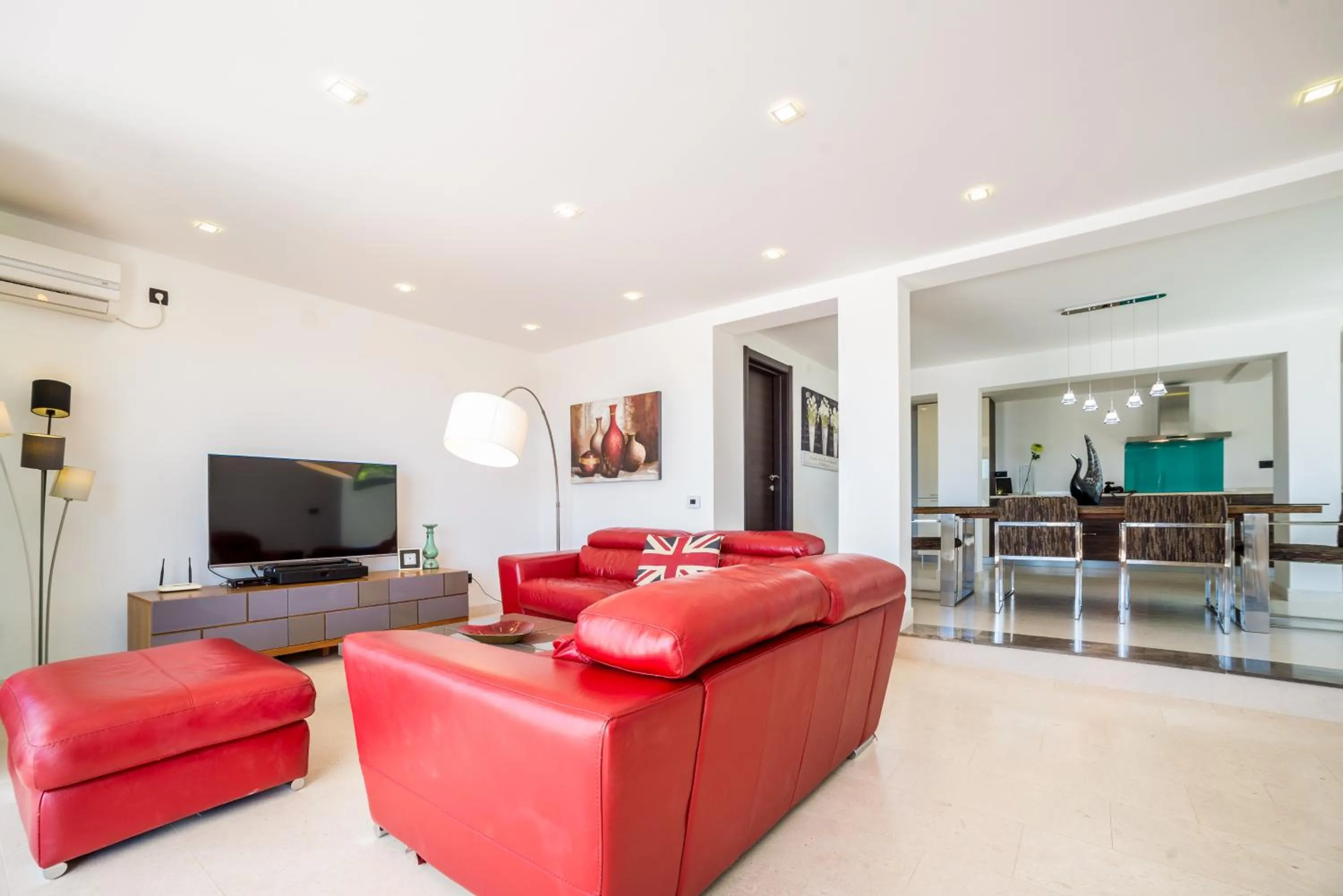 TV and multimedia in Villa Luštica, Spacious 4-Bedroom Villa with Private Pool
