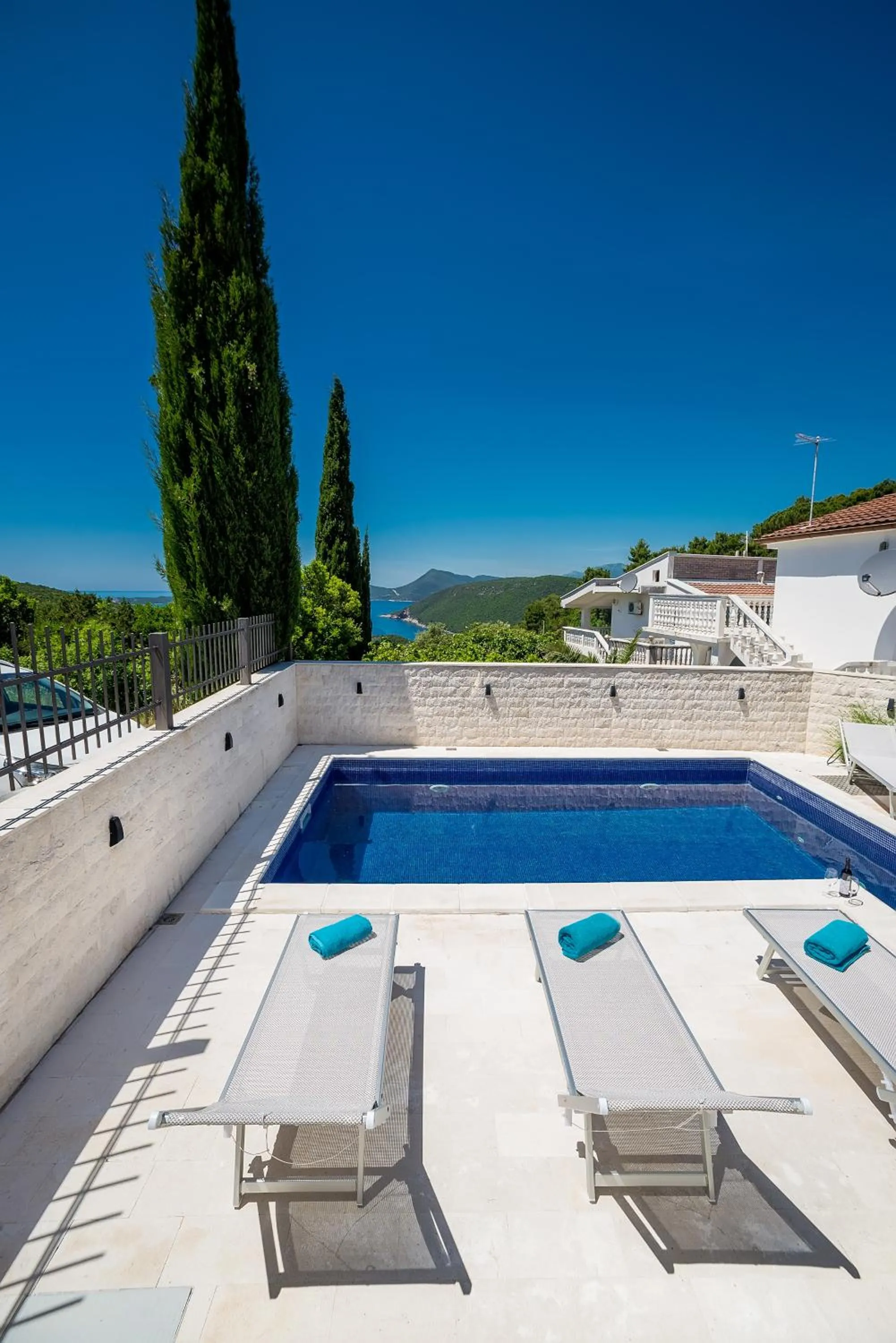 Pool view in Villa Luštica, Spacious 4-Bedroom Villa with Private Pool