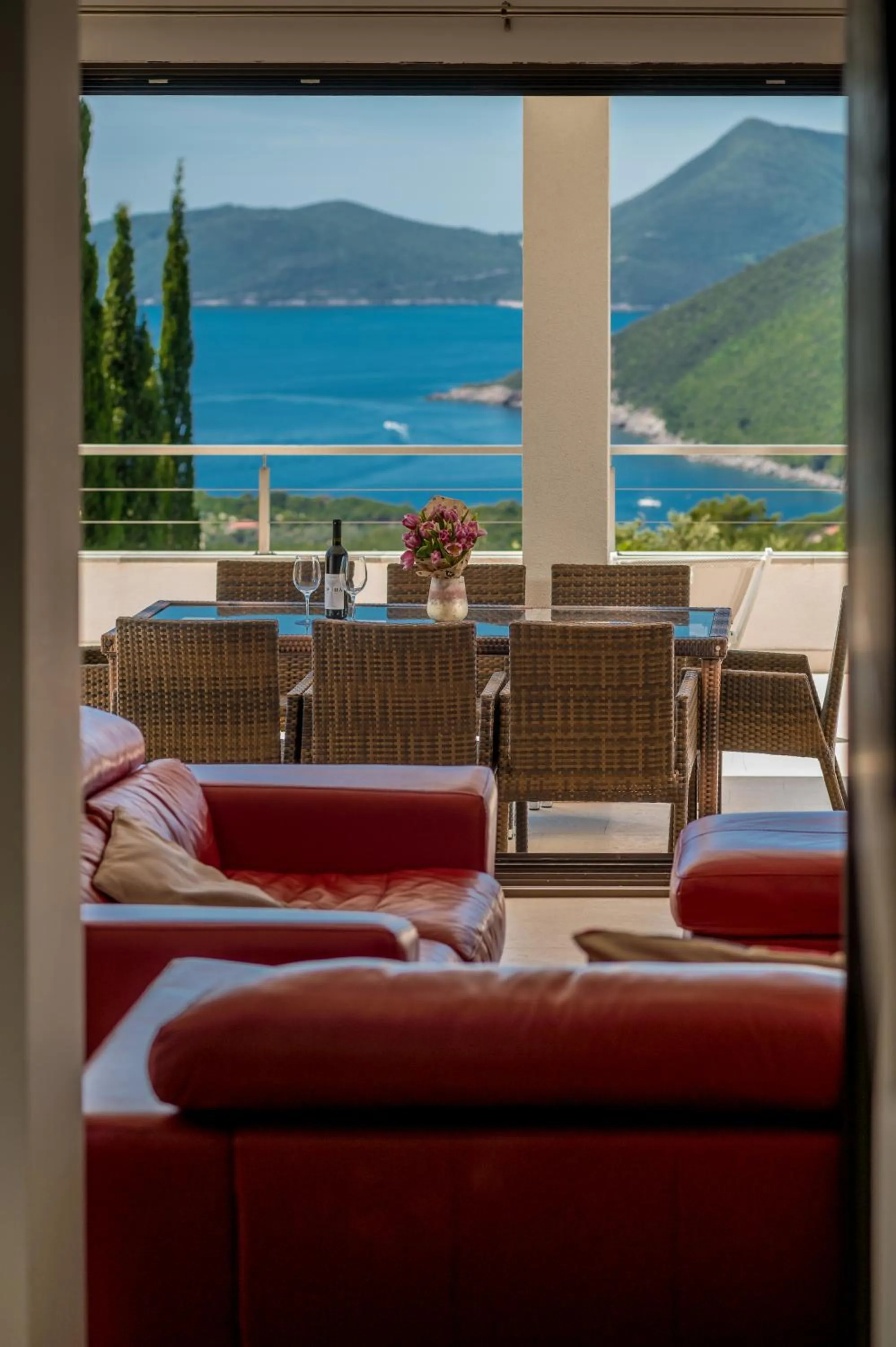 Balcony/Terrace in Villa Luštica, Spacious 4-Bedroom Villa with Private Pool