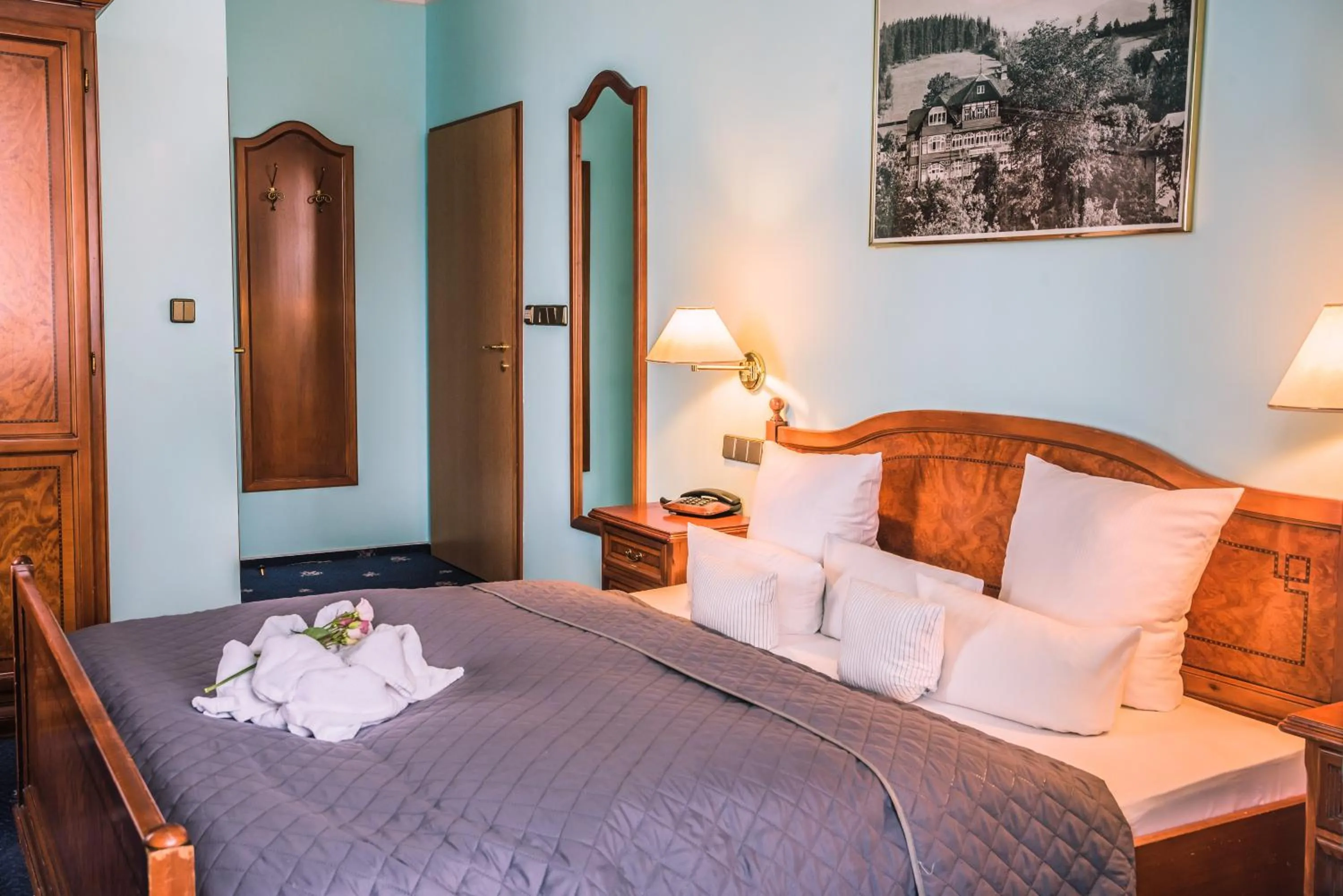 Bed in Hotel Rezydencja