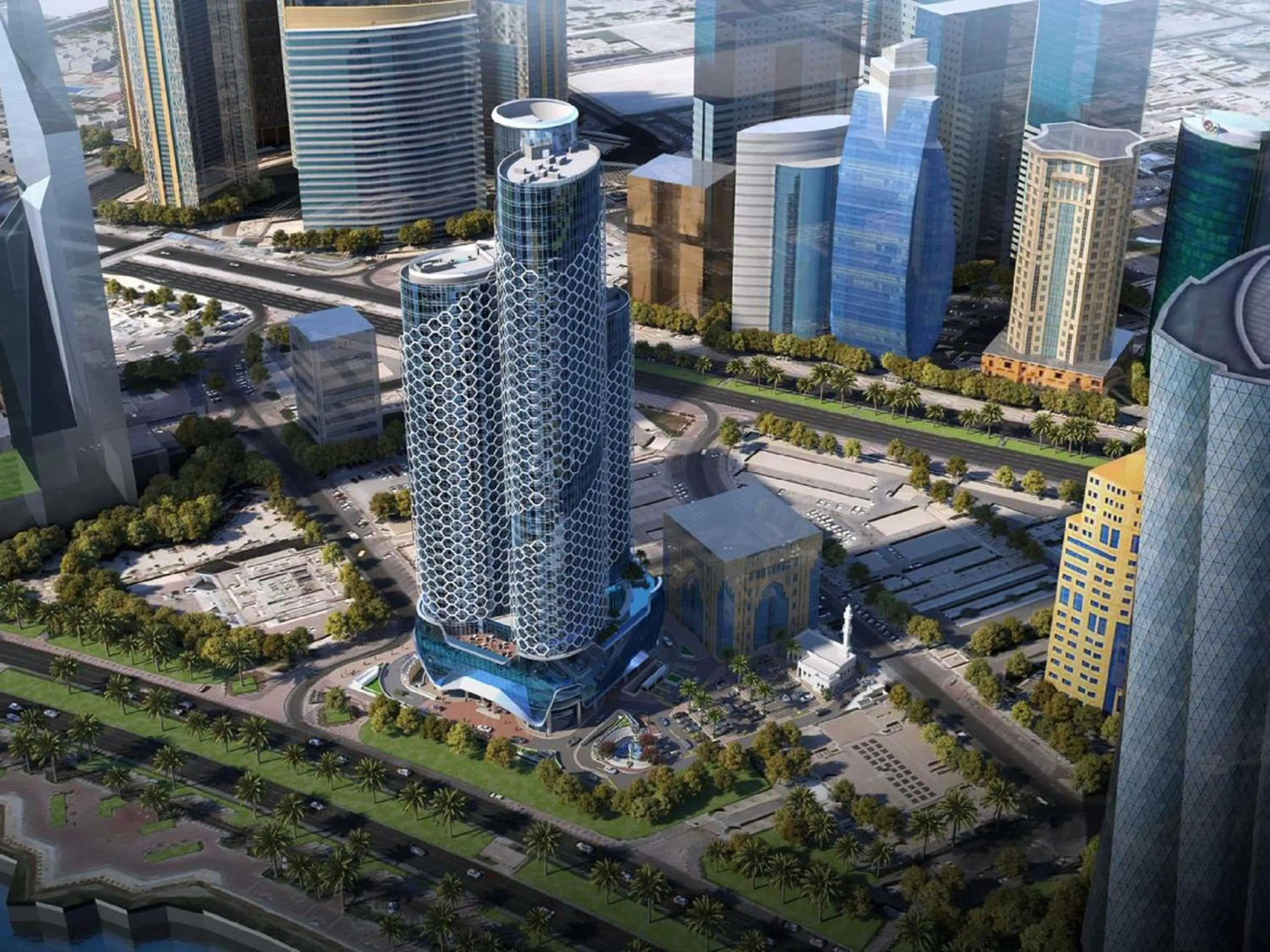 Property building in Swissôtel Corniche Park Towers Doha