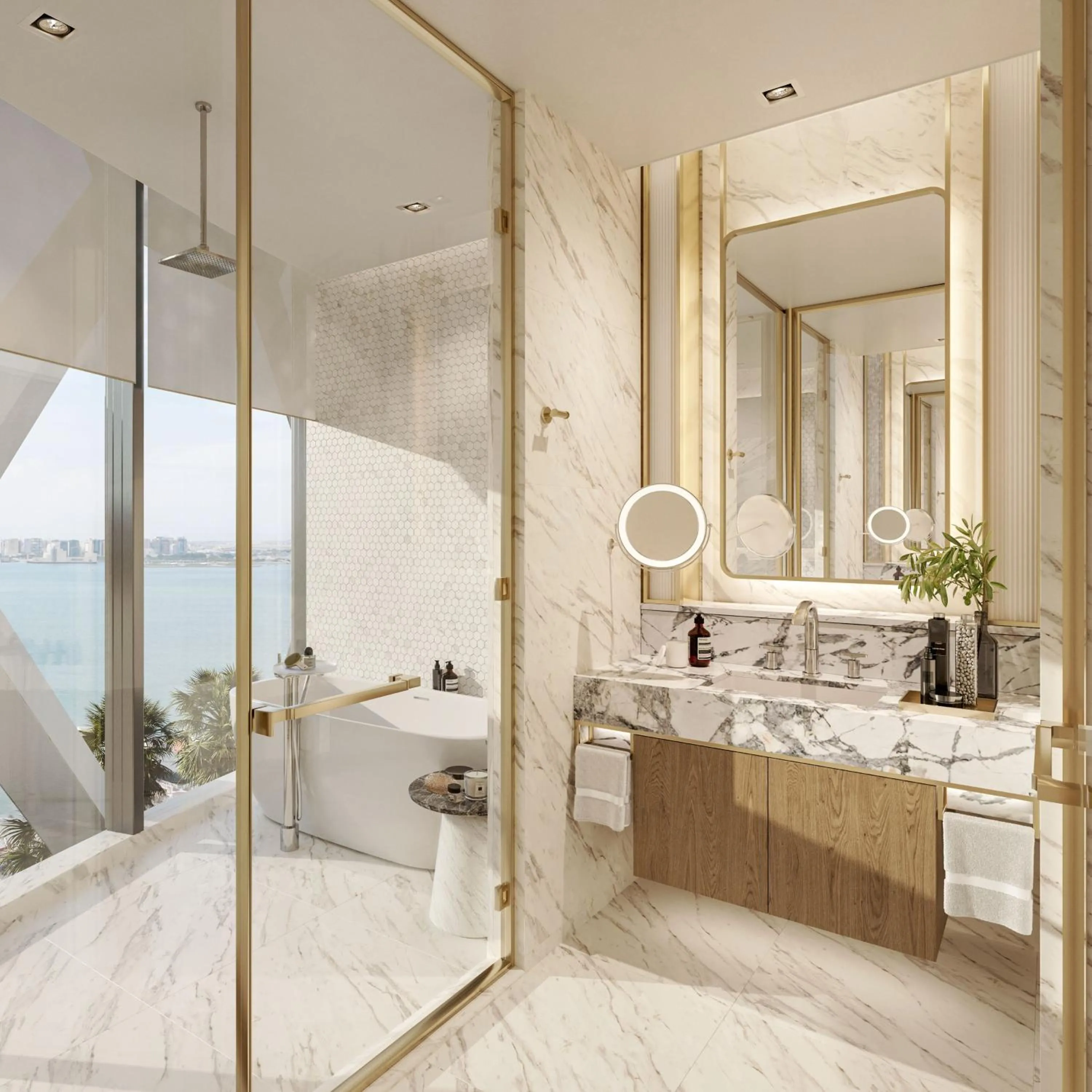 Bathroom in Swissôtel Corniche Park Towers Doha