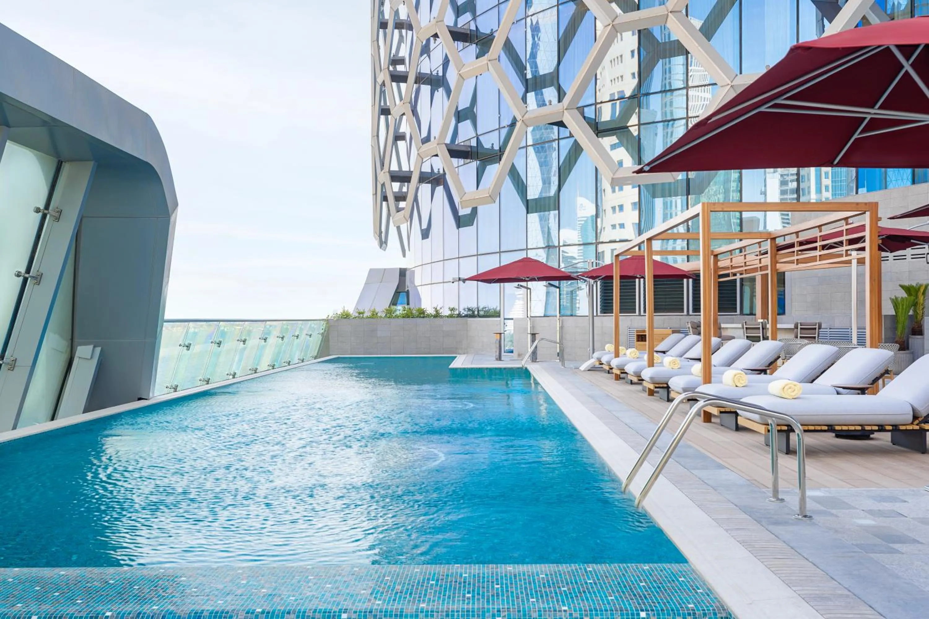 Swimming pool in Swissôtel Corniche Park Towers Doha