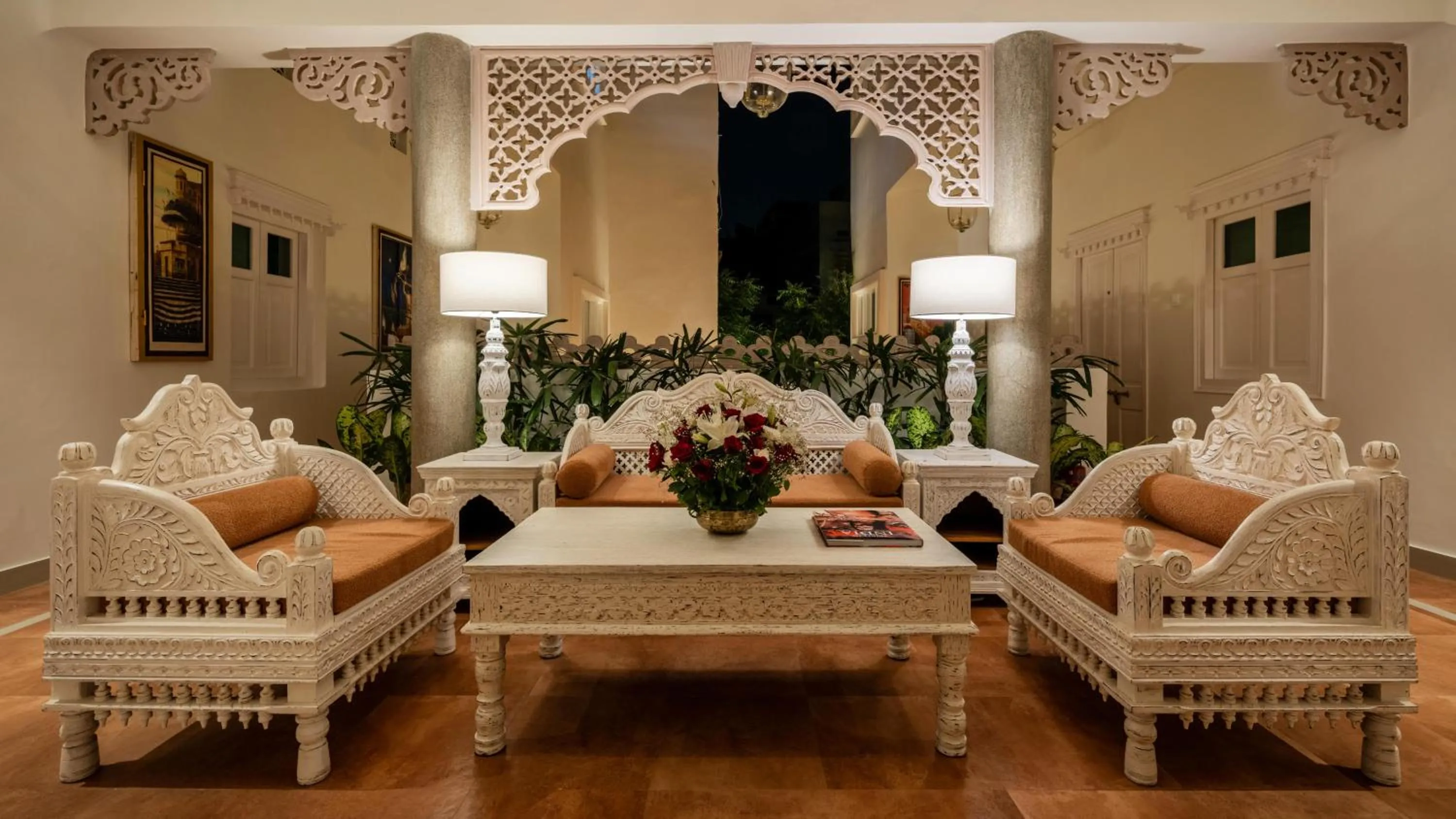 Seating area in juSTa Luxe Kashi Parampara, Varanasi