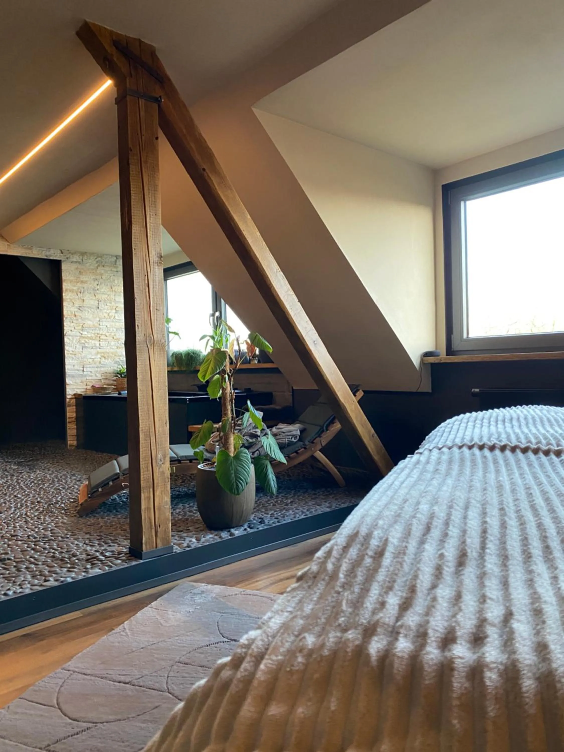 Bed in Wellness Suiten mit Whirlpool am Stadtrand von Essen