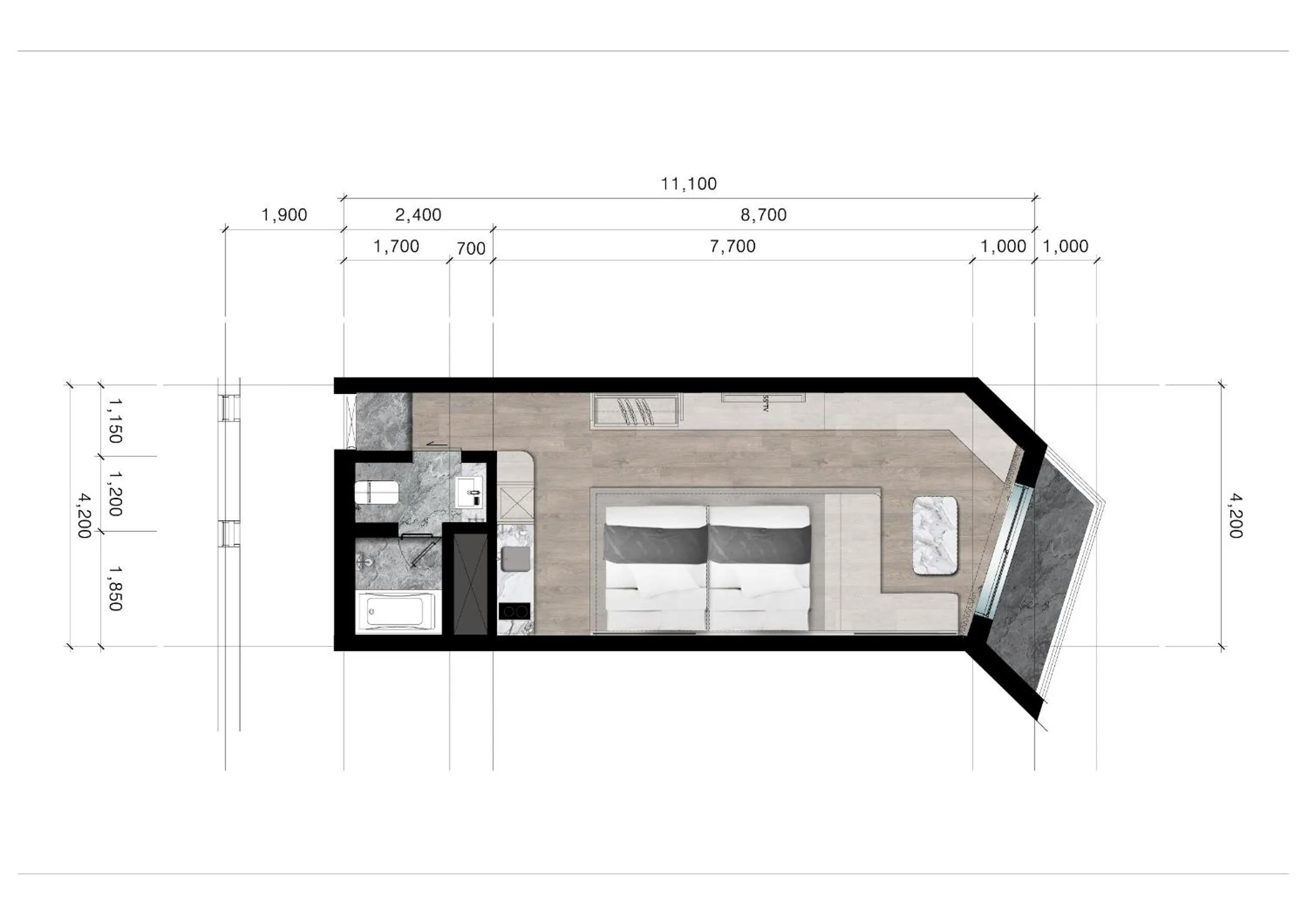 Floor plan in Kensington Resort Jeju Jungmun