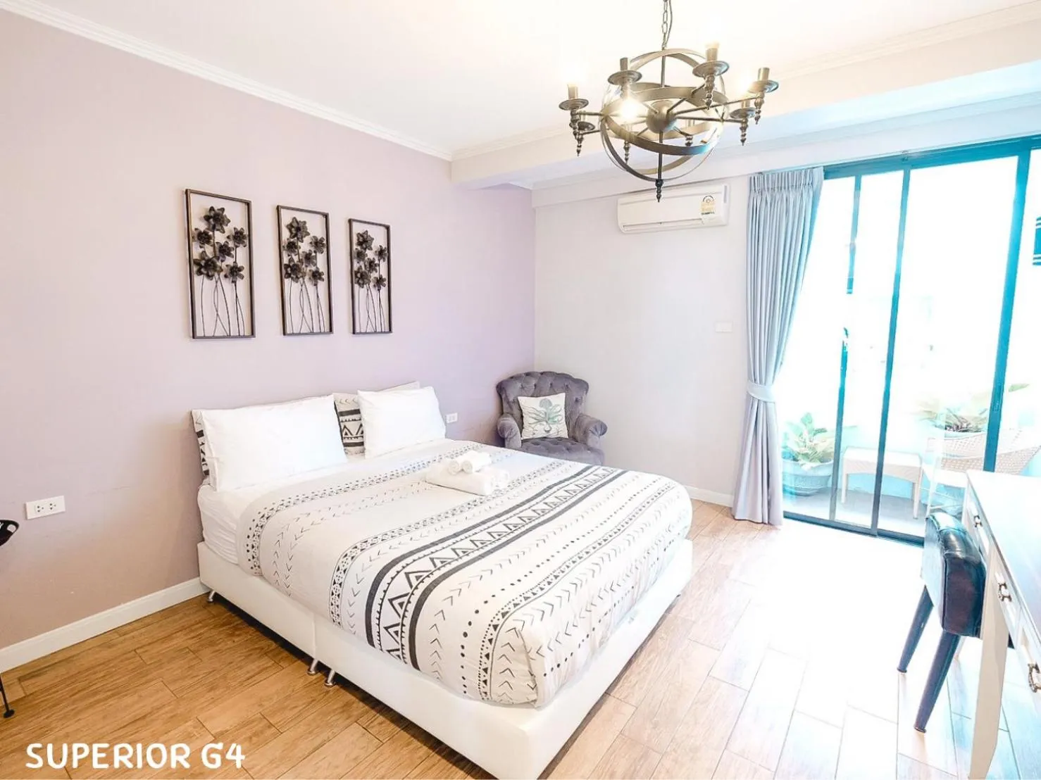 Bed in Sea Sand Trees