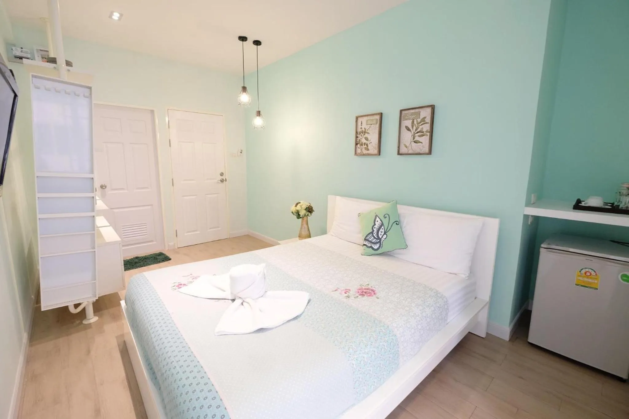 Bed in Sea Sand Trees