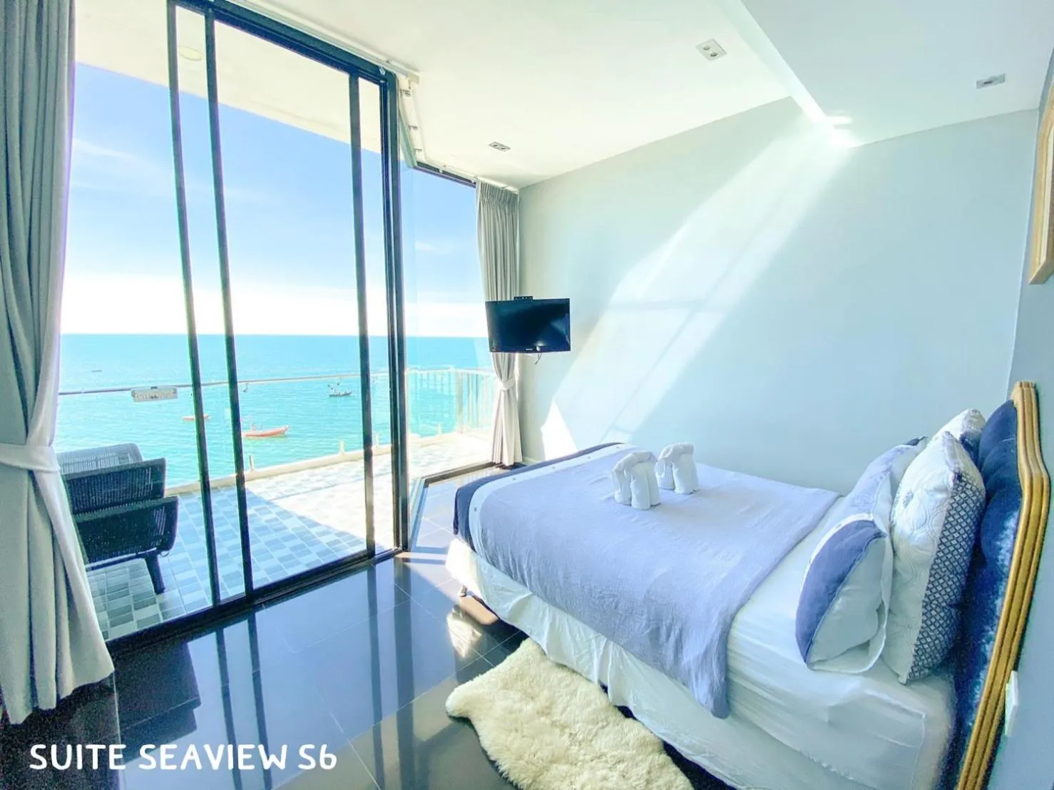 Bed in Sea Sand Trees