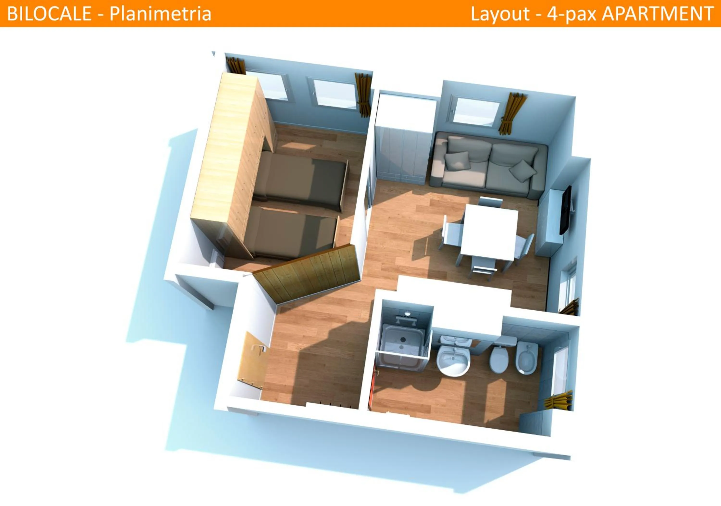 Photo of the whole room in Apartment Tonale