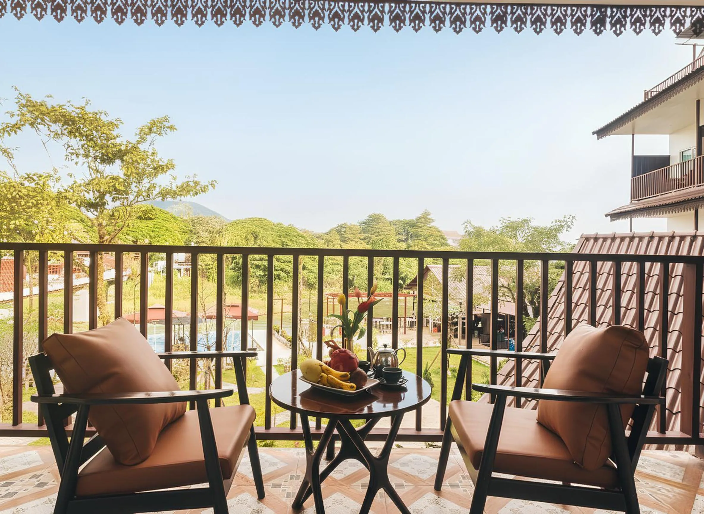 Balcony/Terrace in Intimate Riverside Resort Vang Vieng